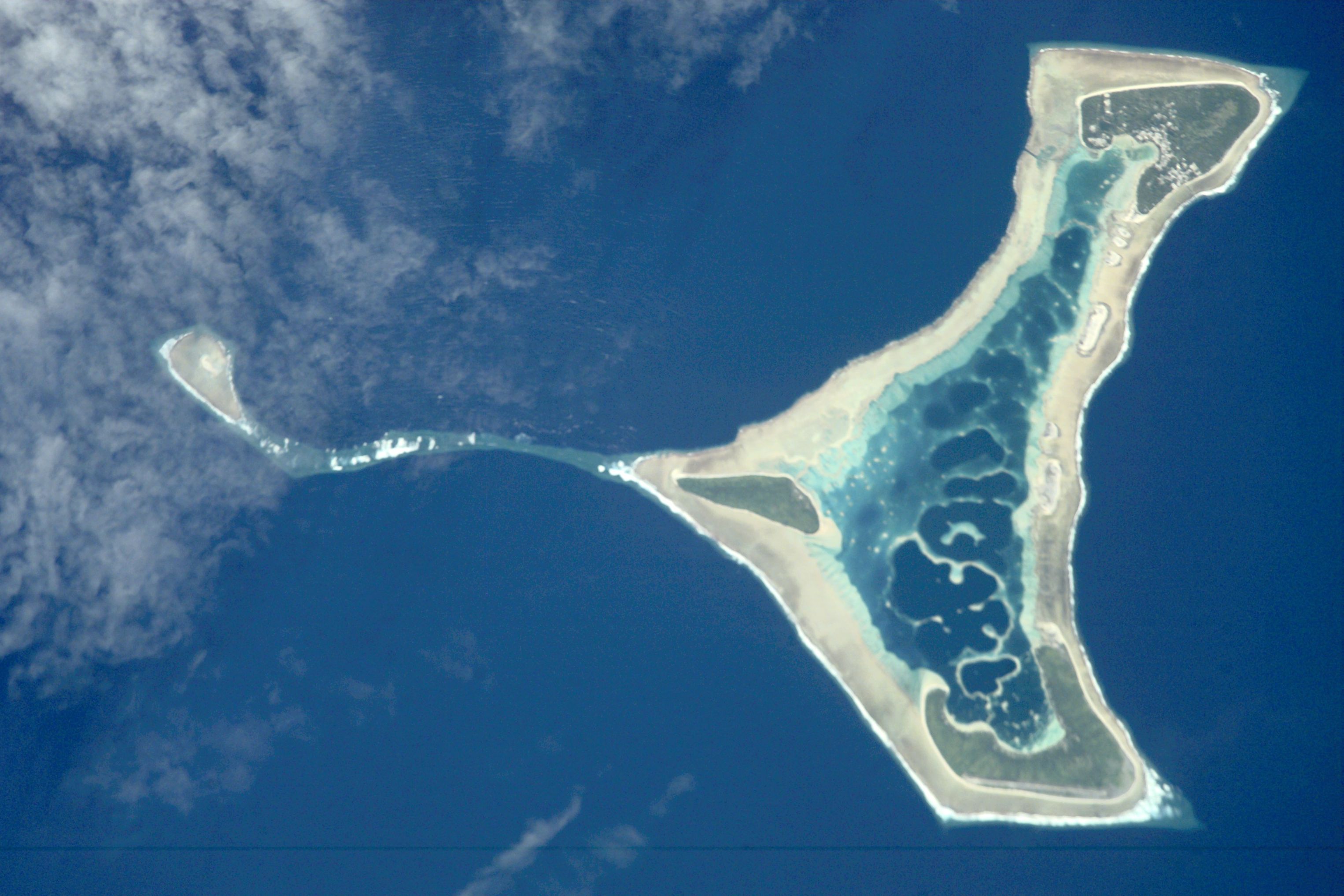 NASA astronaut image of Pukapuka Atoll (Cook Islands) in the Pacific Ocean