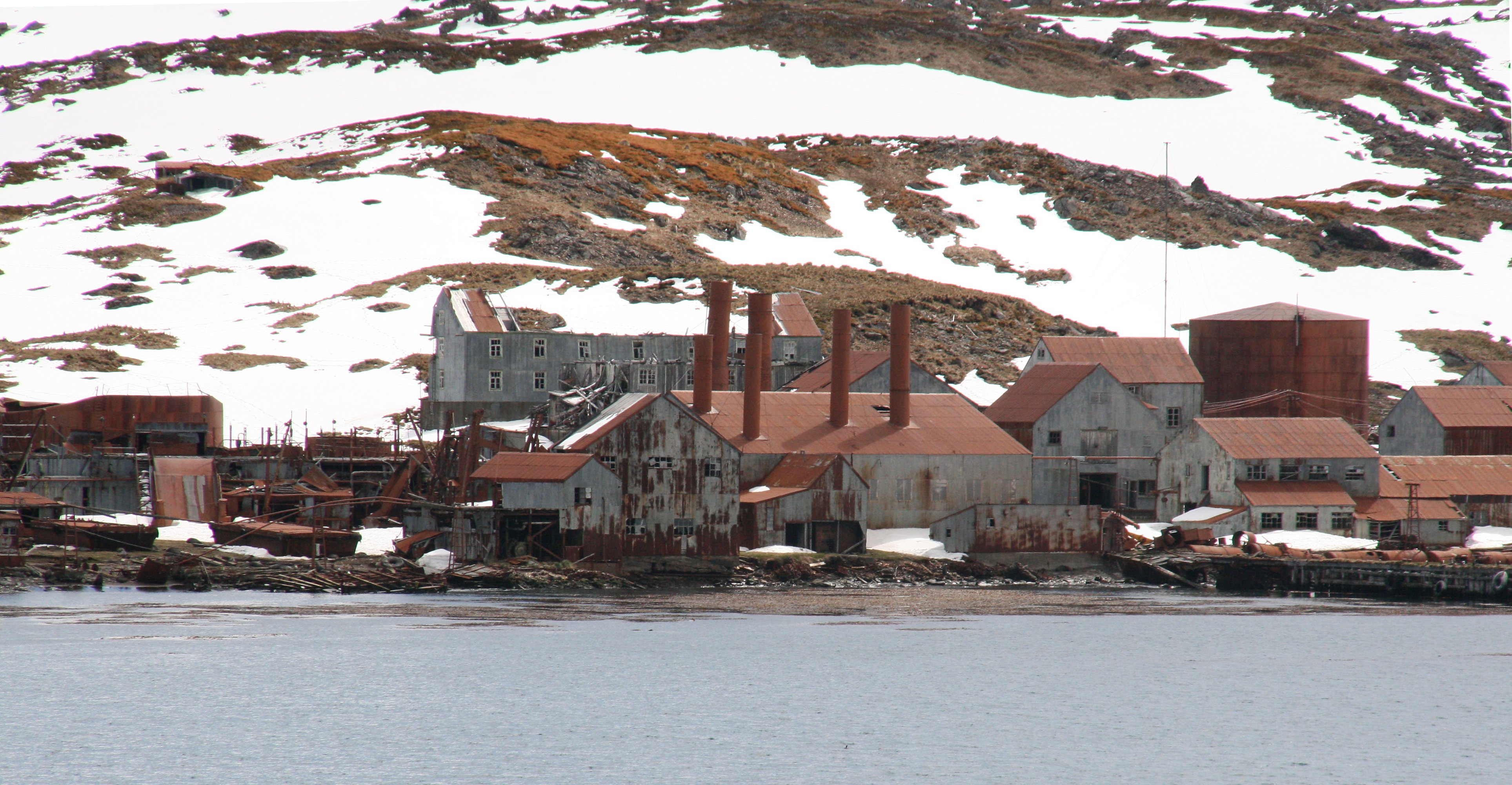 Abandoned whaling station at Leith Harbour, South Georgia.