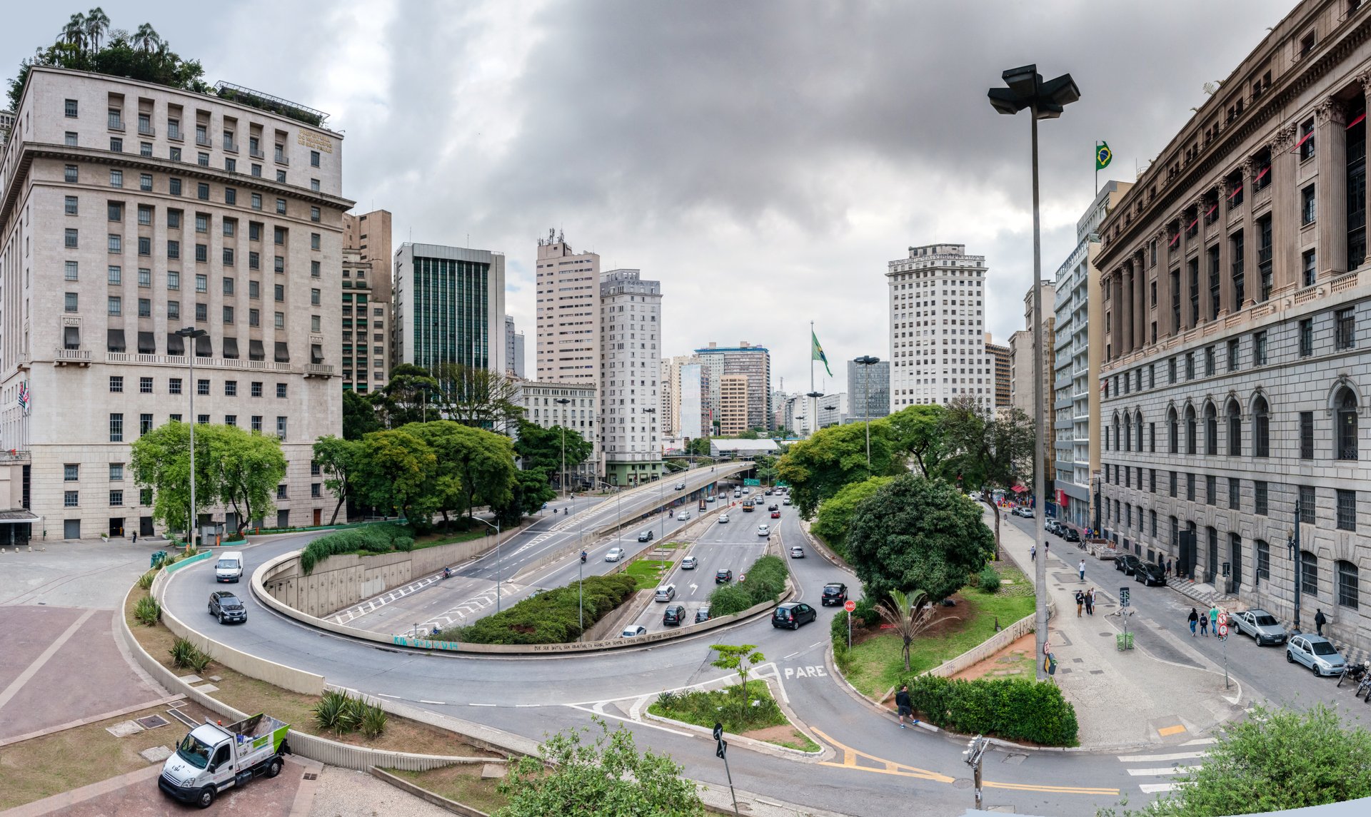 Panoramica del Centro de São Paulo, vista desde Viaducto del Té