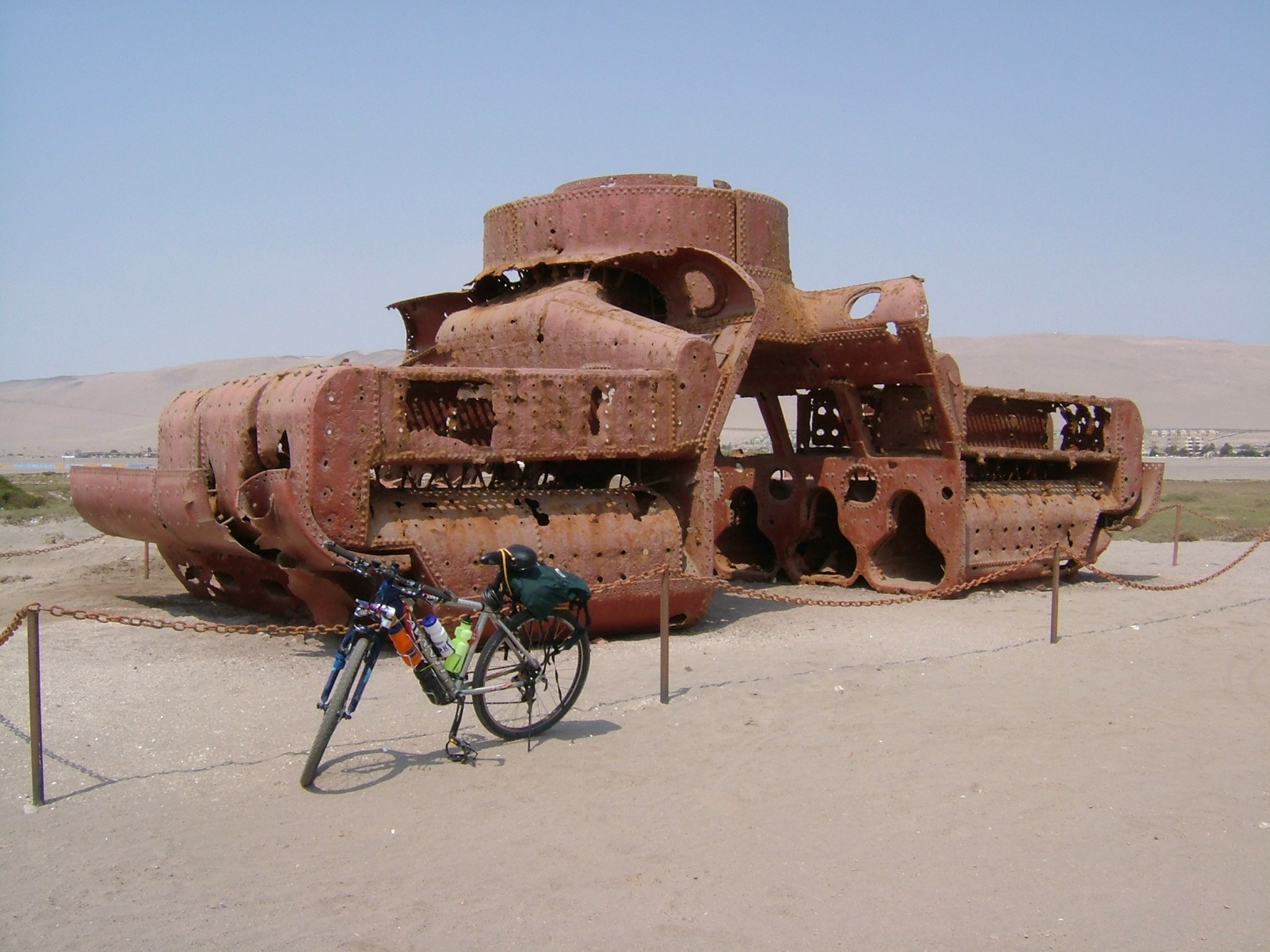 The remains of the Wateree's boilers on the shore north of Arica.