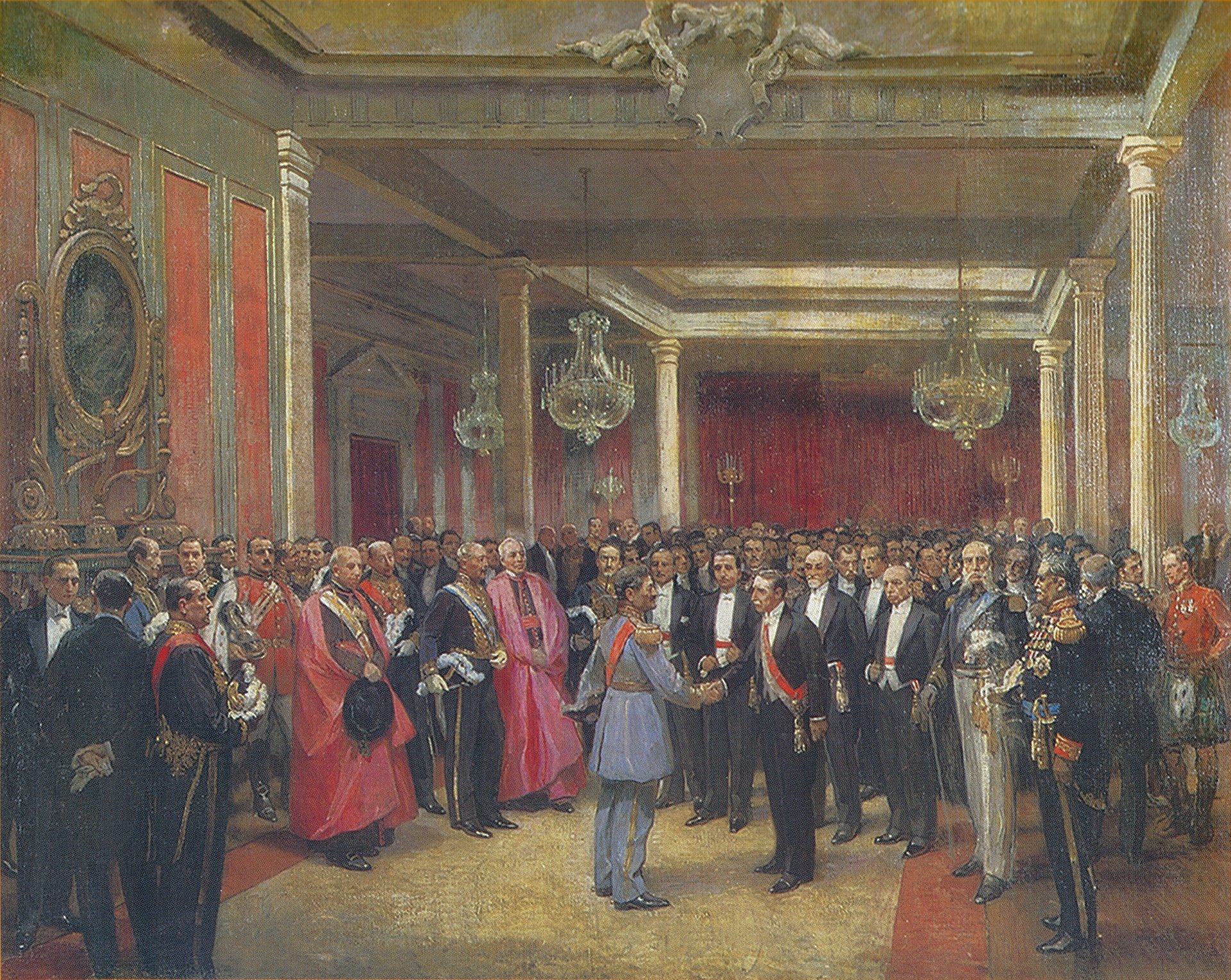 Interior of the Government Palace of Perú in 1921.