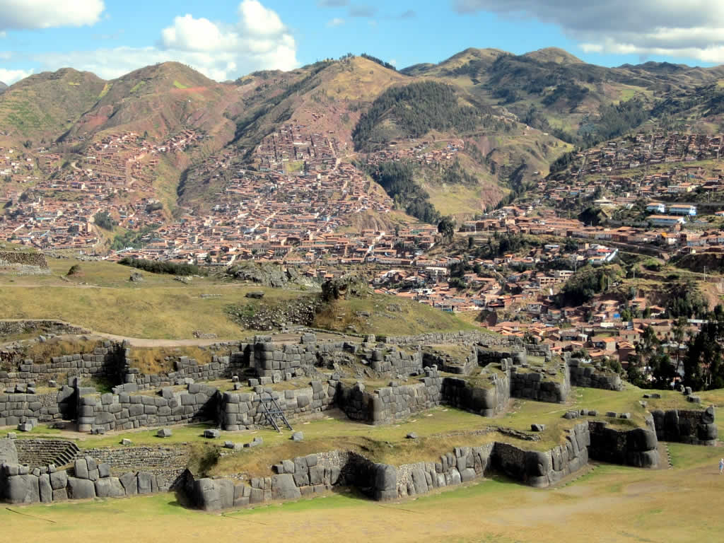 The Saqsaywman fortress on a hilltop overlooking Cuzco, Peru, was built between 1431 and 1508. Later the Spanish used it as a quary.