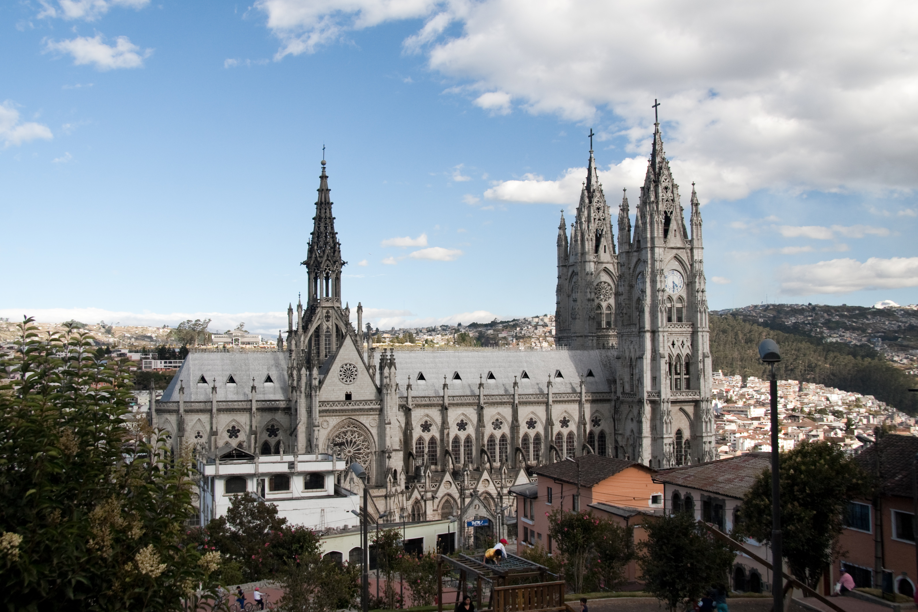 The Basilica of the National Vow (Spanish: Basílica del Voto Nacional) is a Roman Catholic church located in Quito, Ecuador.  0°12′54.2″S 78°30′27.4″W﻿ / ﻿0.215056°S 78.507611°W﻿ / -0.215056; -78.507611