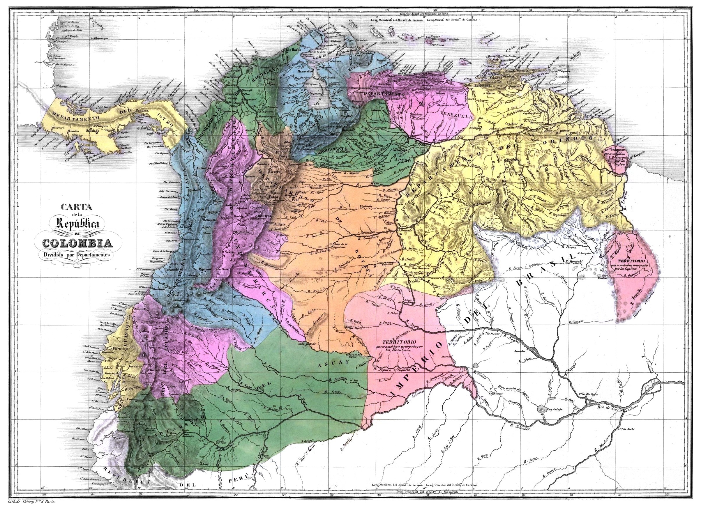 Map of the Greater Colombia