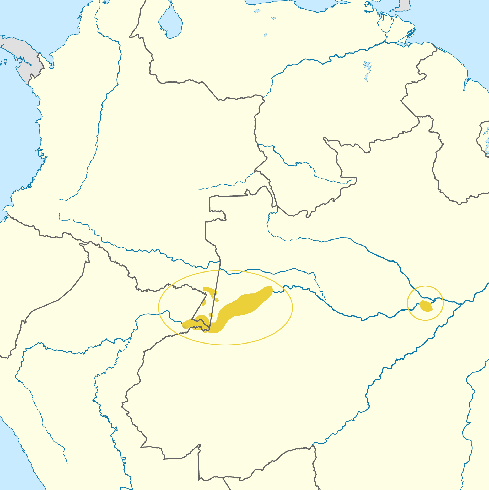 Mapa da lingua ticuna