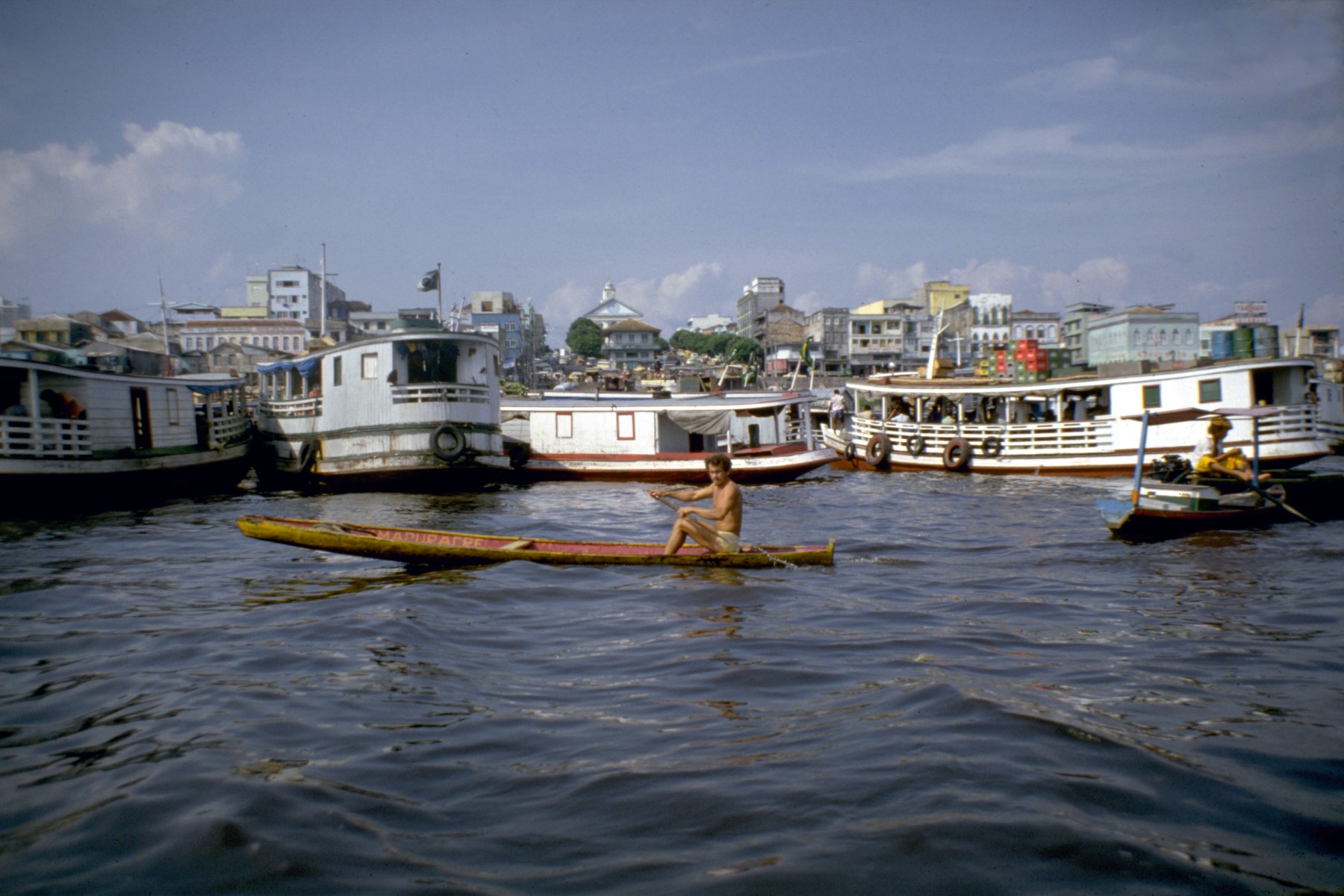 Port of Manaus, 1979. In the background the Praça dos Remédios and the Paróquia Nossa Senhora dos Remédios.