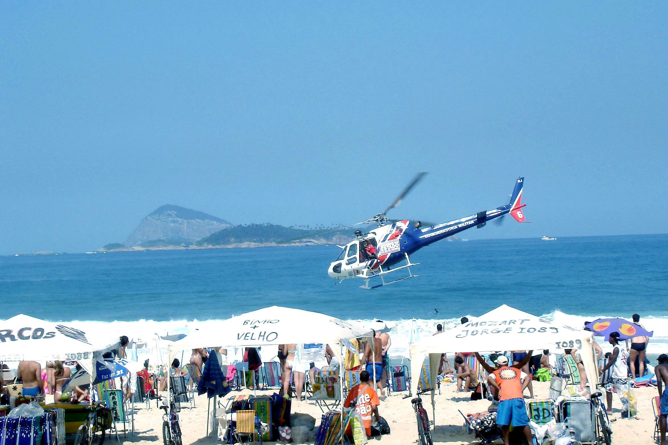 Rescue at Ipanema beach, Rio de Janeiro,Brazil