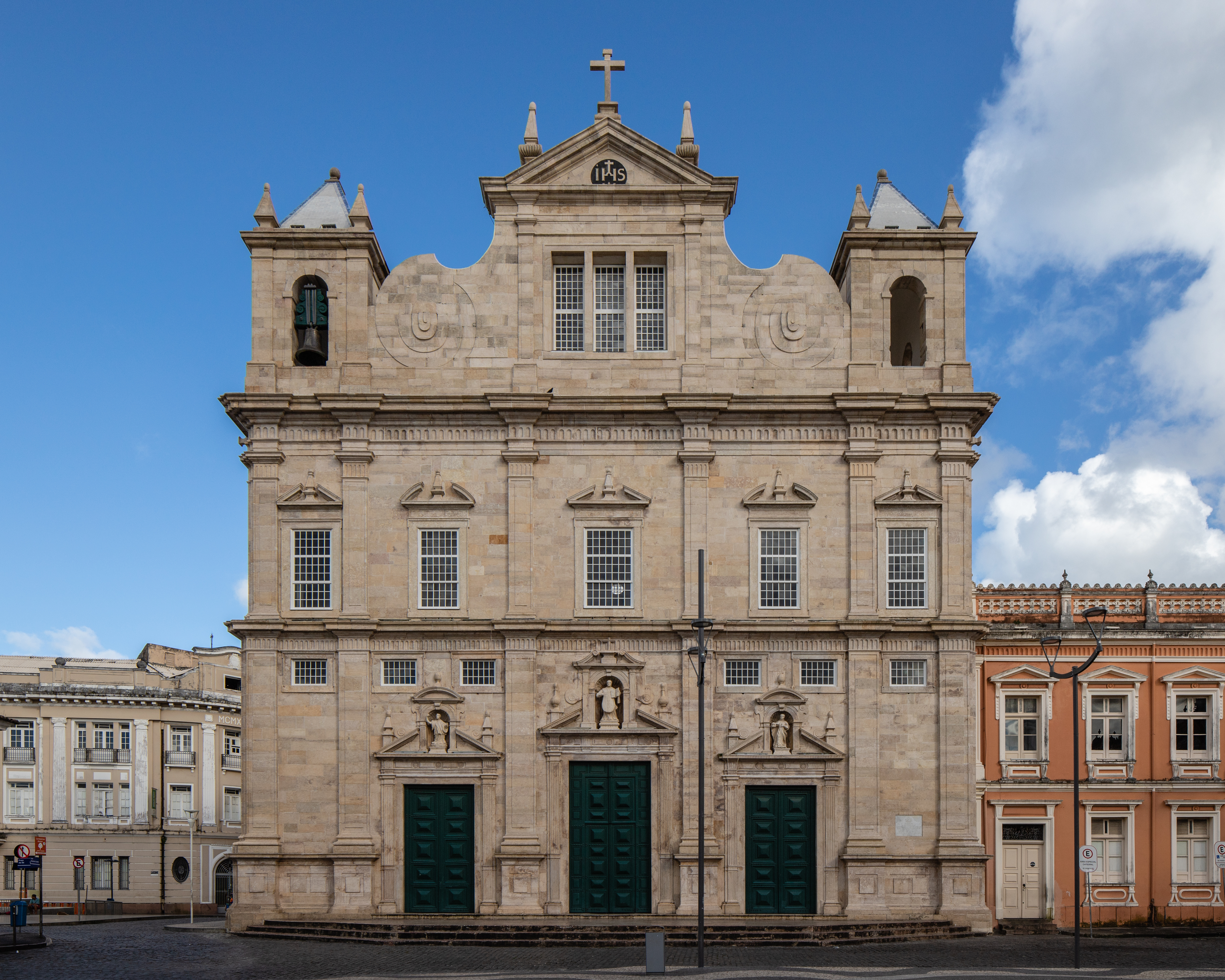 Façade, Cathedral-Basilica of Salvador, Bahia, Brazil.