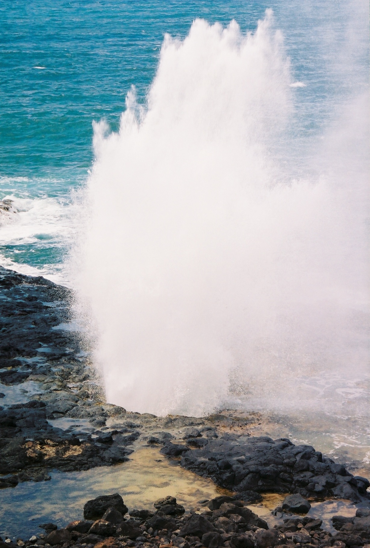 Spouting Horn, located on the southern coast of Kaua'i
