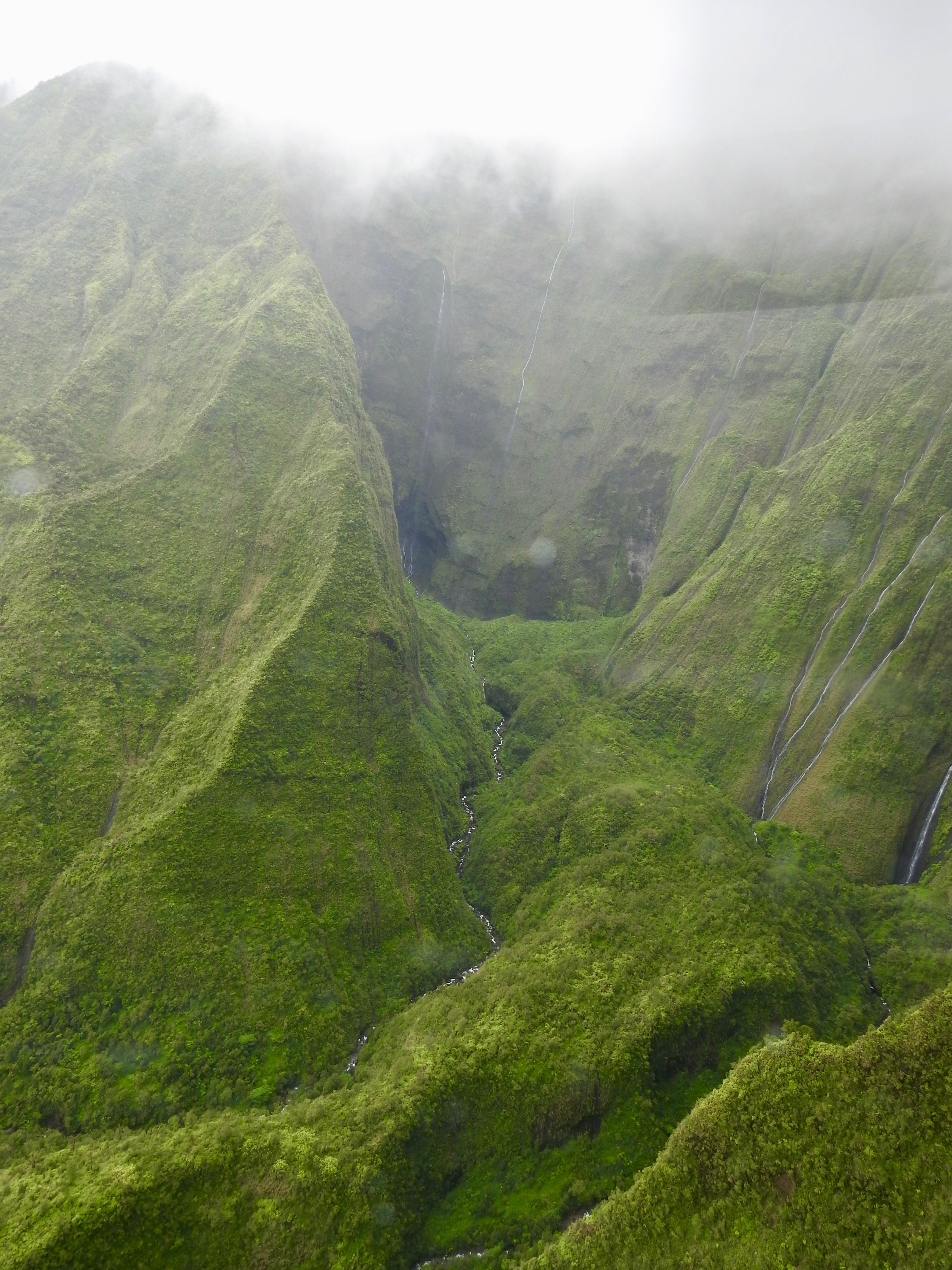 Waterfalls around the cauldera