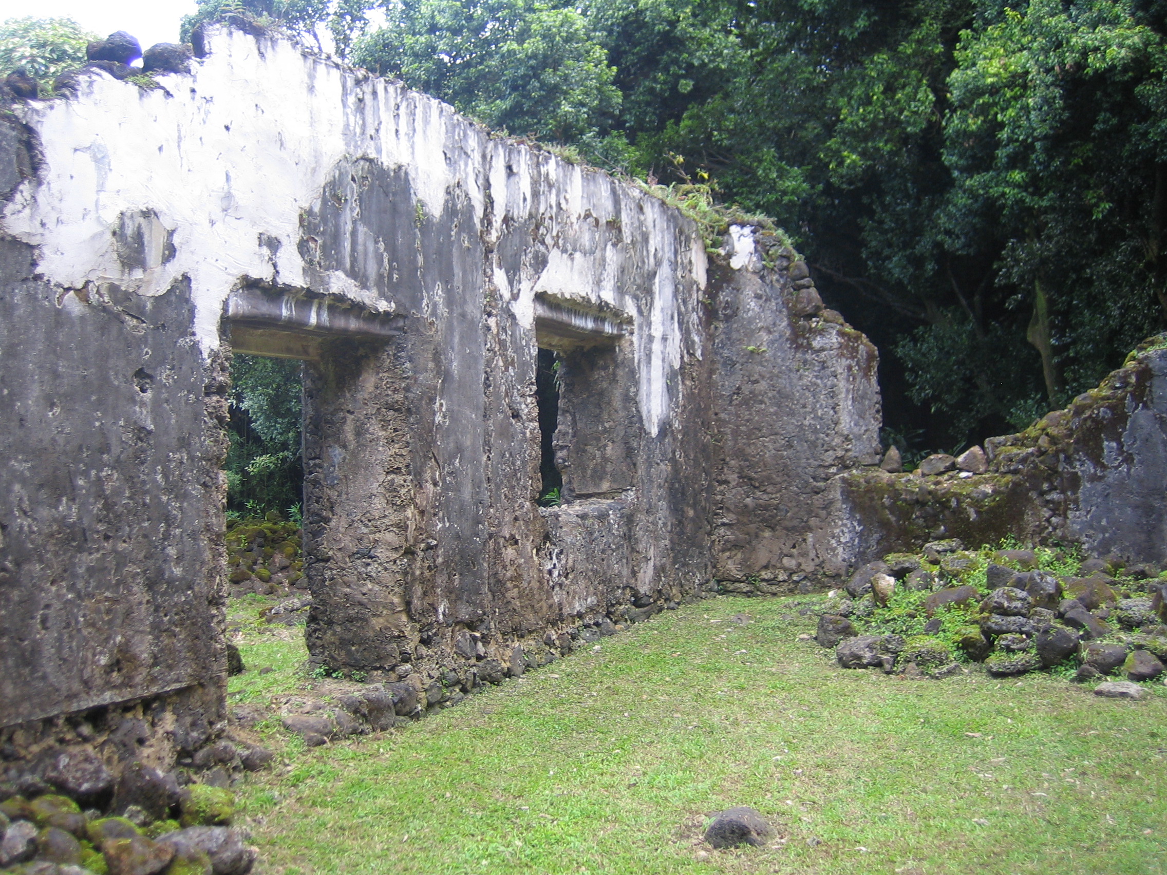 The ruined remains of Kaniakapupu, the summer palace of king Kamehameha III on Oahu, HI.