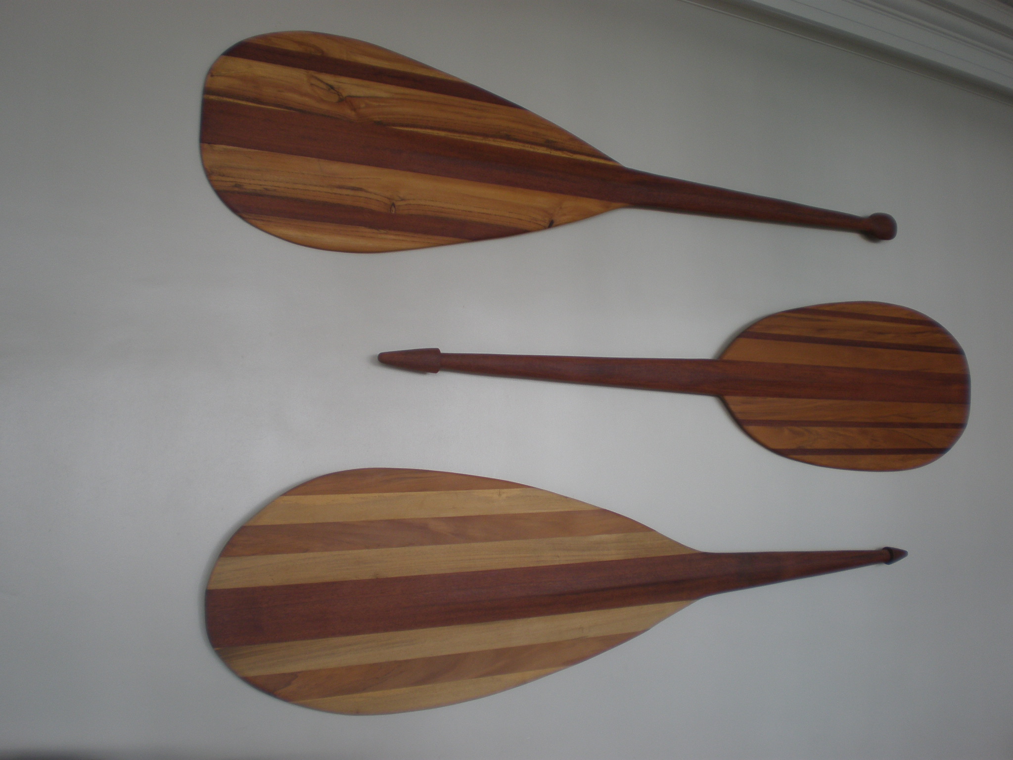 Wooden canoe paddle display, Moana Hotel, Waikiki, Honolulu, Hawaii