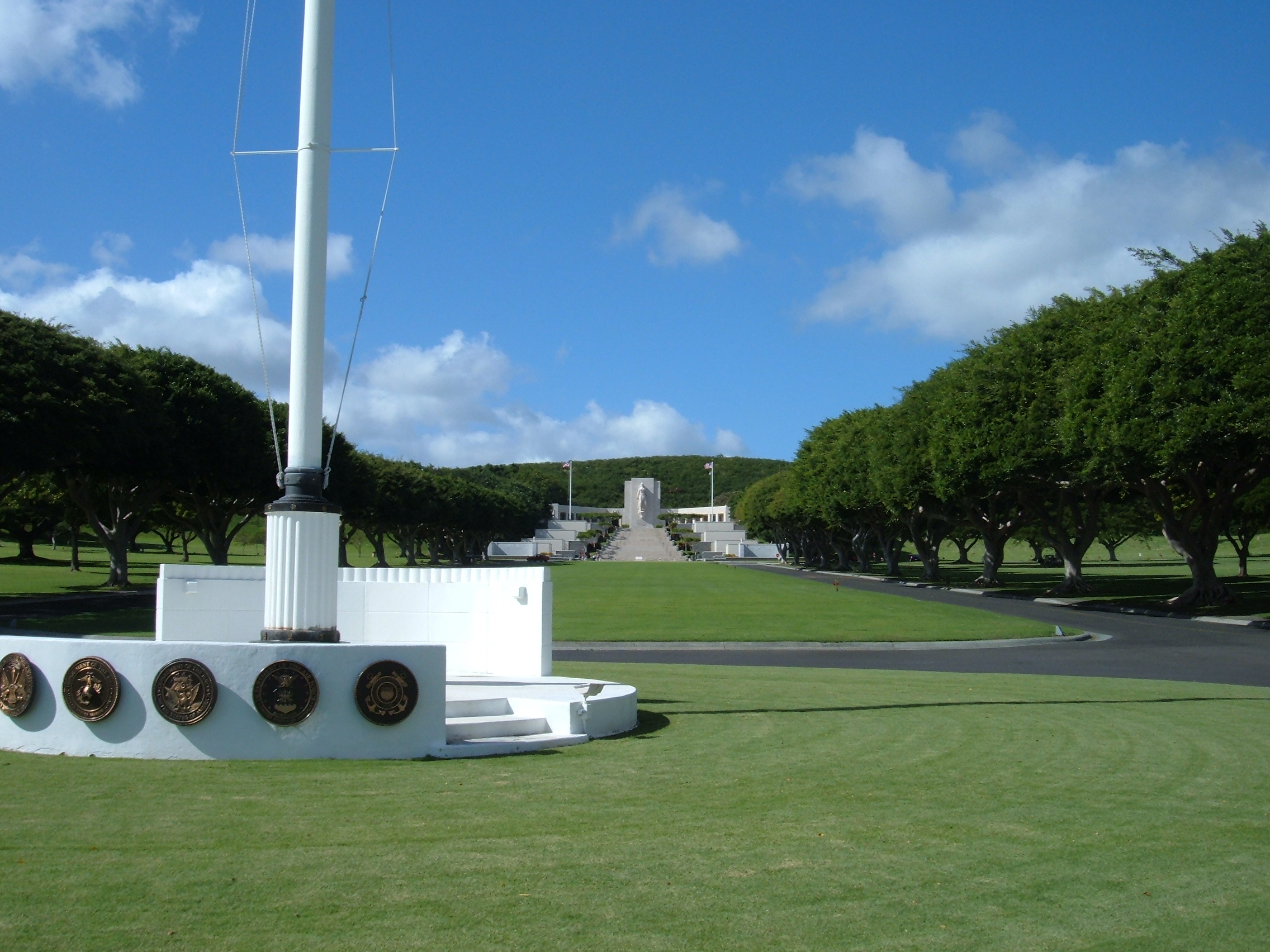 National Memorial Cemetery of the Pacific, located in Punchbowl Crater, Hawaii.