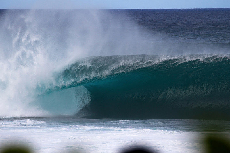 This photograph is of an empty wave at Banzai Pipeline taken in December 2011.