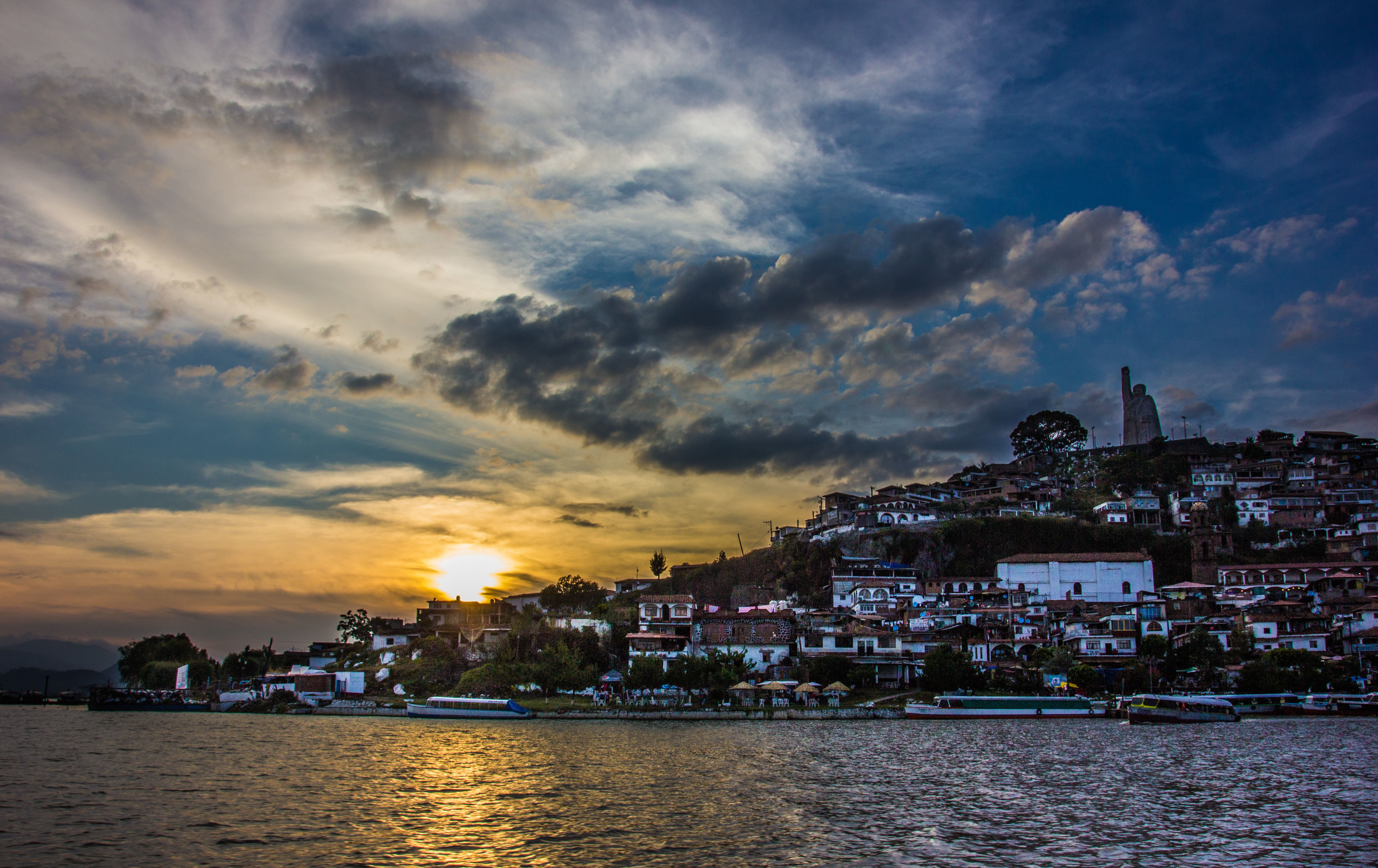 A Sunset and the beautiiful isle of Pátzcuaro