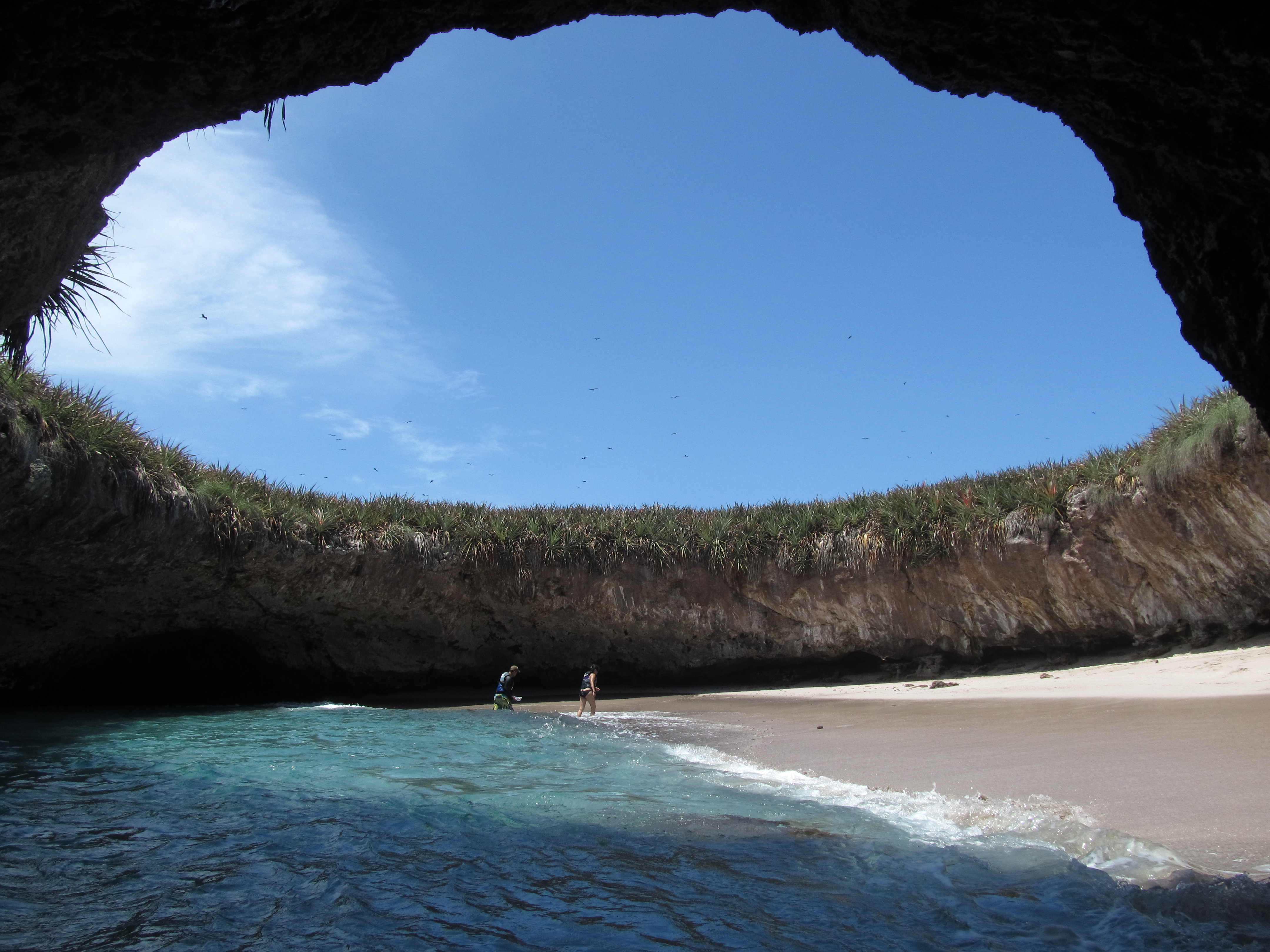 A picture of the famous "love beach" in the Marieta Islands in Mexico.