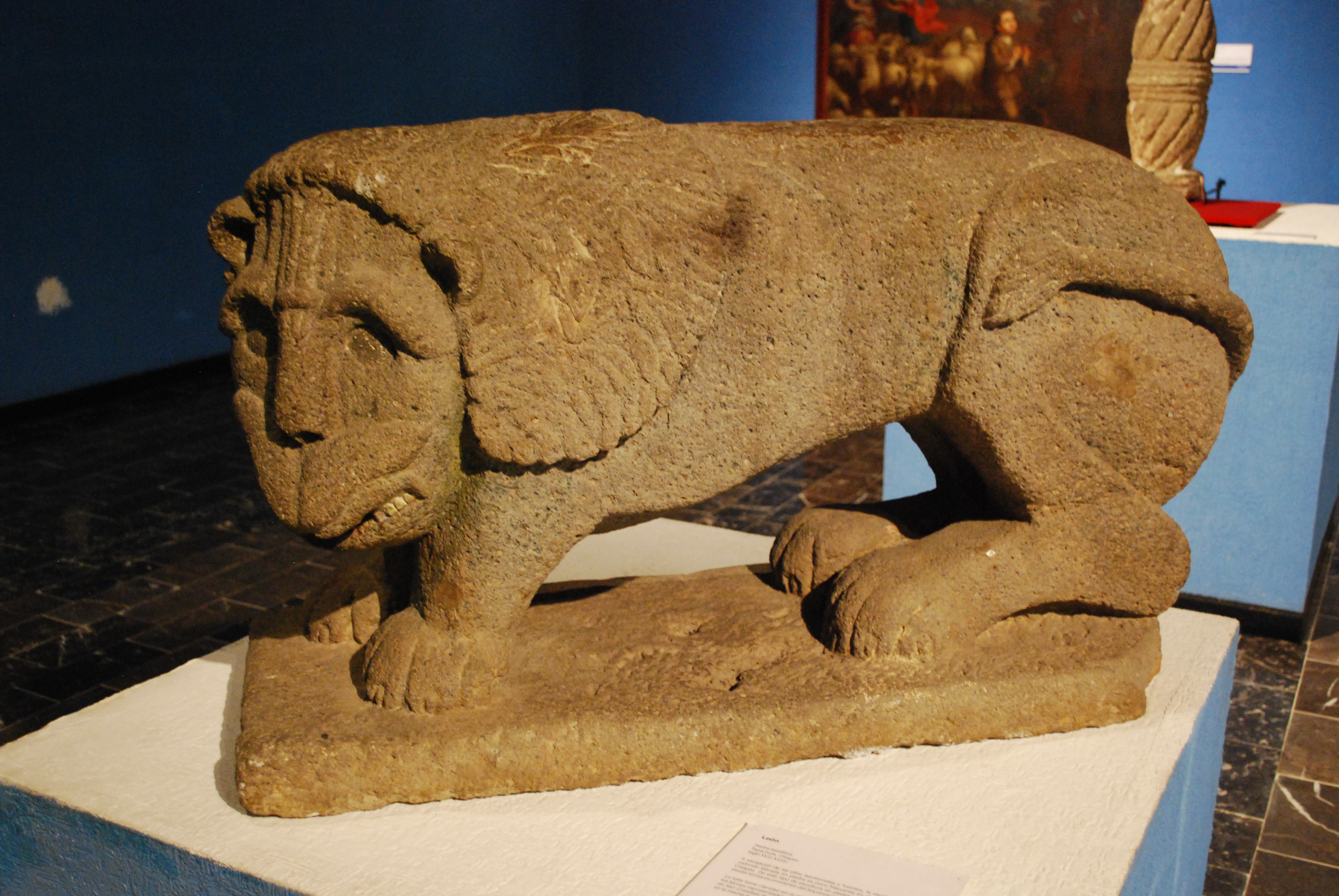 Example of a rare non religious sculpture from early colonial Chiapas (Soconusco region) on display at the Regional Museum in Tuxtla Gutierrez, Chiapas, Mexico