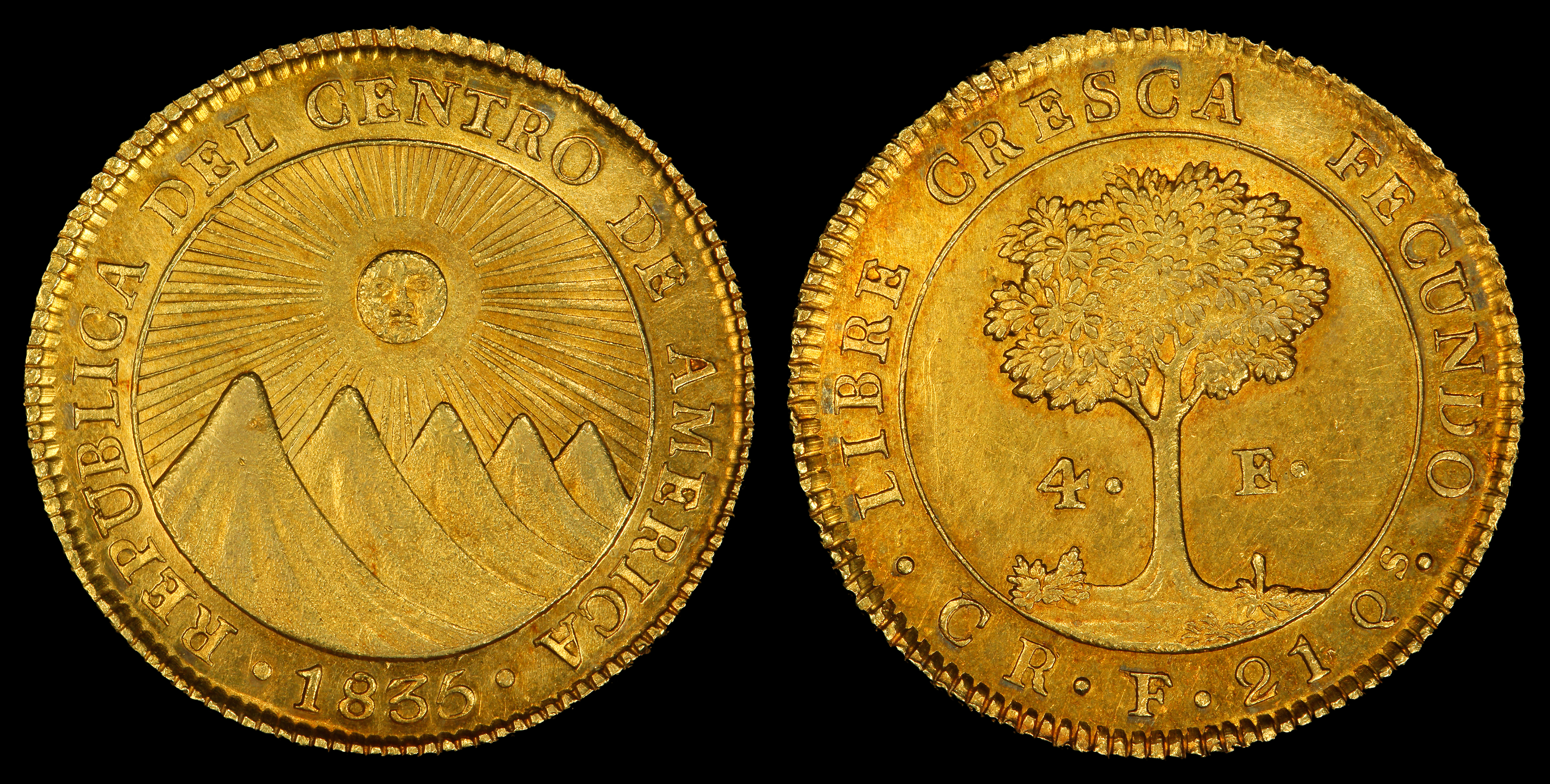 Federal Republic of Central America, 4 escudos (1835).