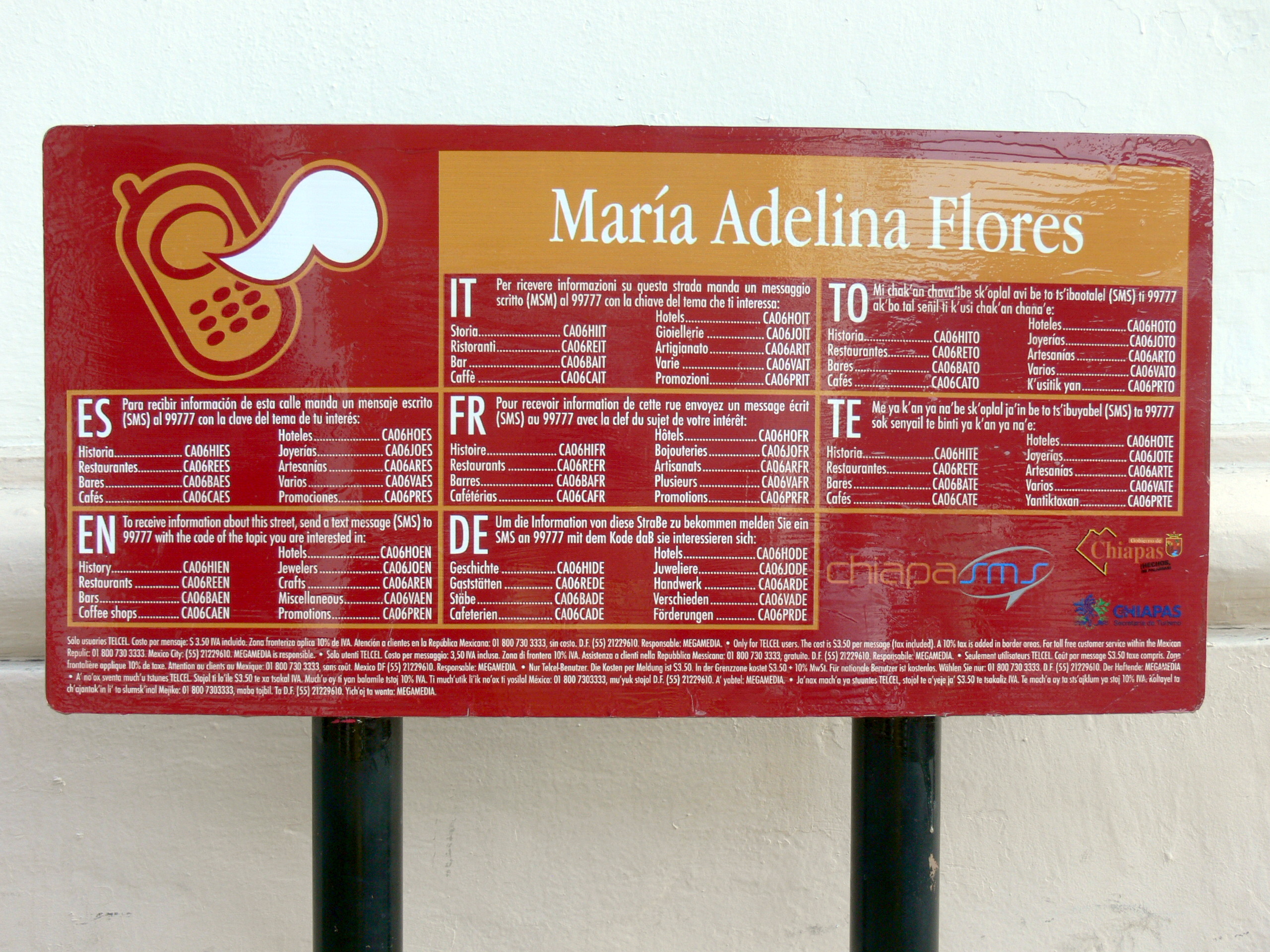 San Cristobal de las Casas. Street information system.