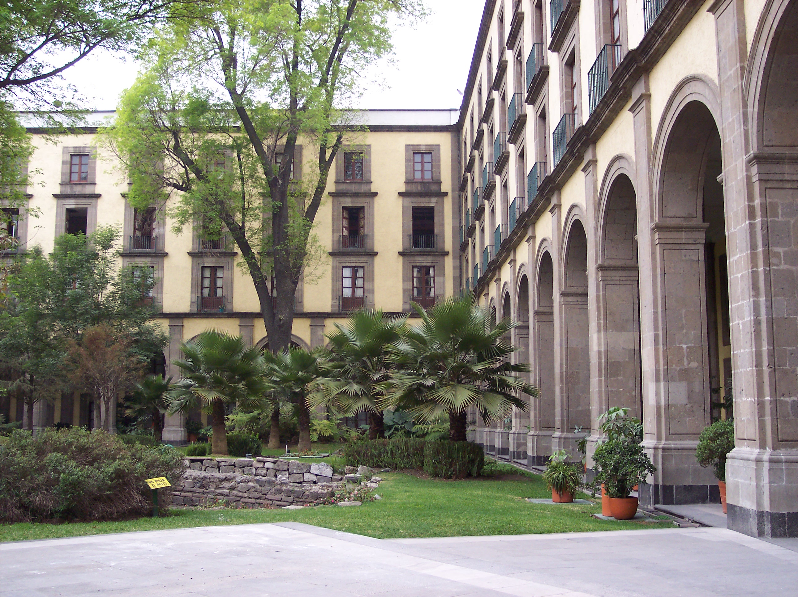 Courtyard garden at the National Palace of México City — located in the historic center of México City, México.