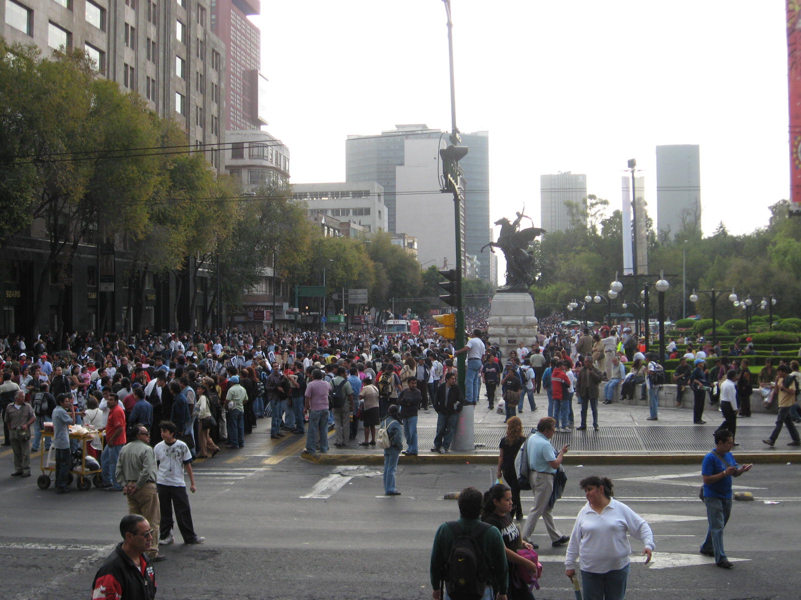 Head of the march from the Teachers College to the Zocalo in Mexico City to commemorate the 40th anniversary of the Tlatelolco Massacre