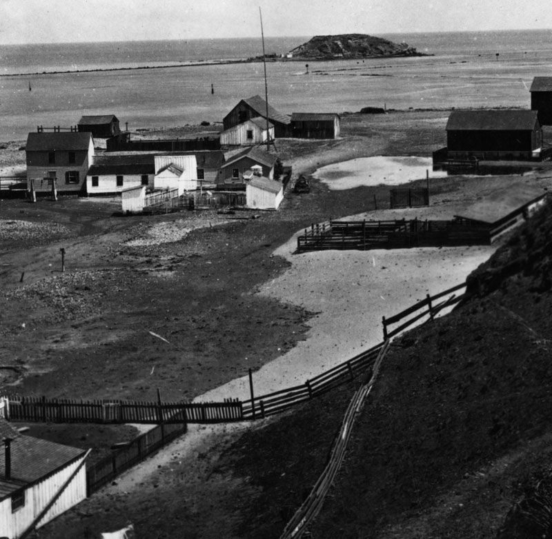 What is now San Pedro in 1873.  The old landmark, Deadman's Island is in the background (it was removed in 1928 to expand the harbor).