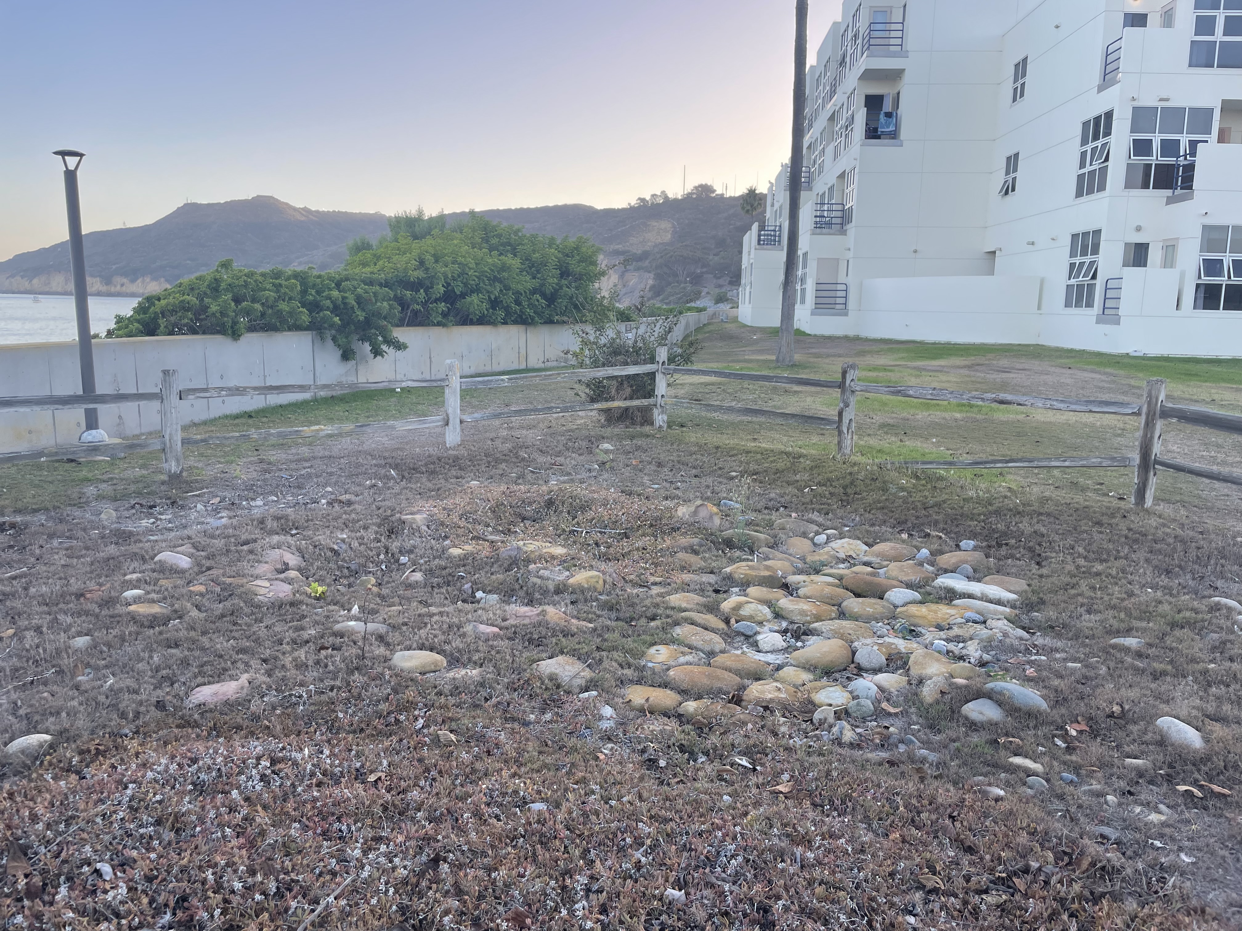 Ruins of try pots of the former Ballast Point whaling station, archaeological site CA-SDI-12,593.