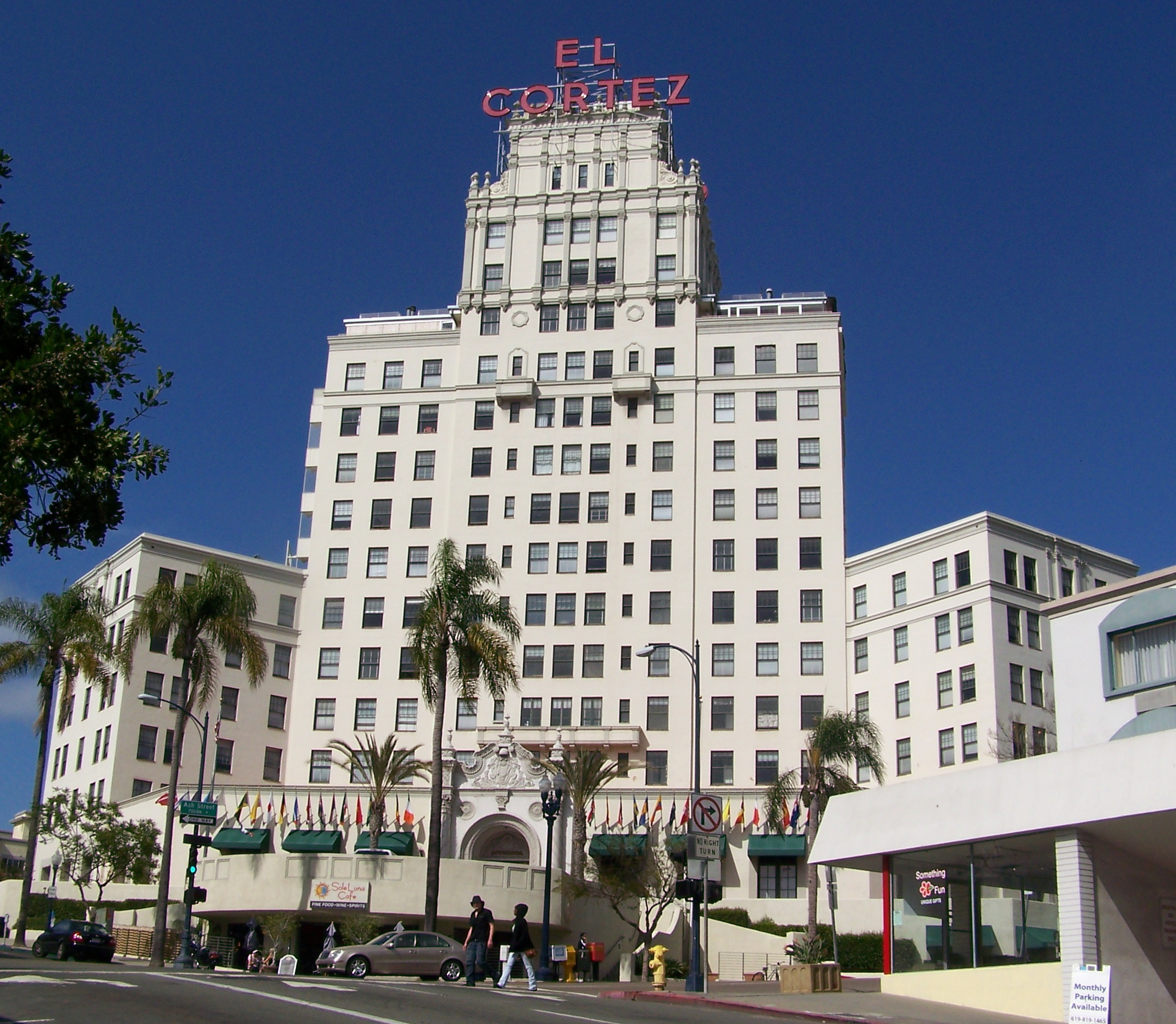 El Cortez Hotel skyscraper in San Diego, California. Construction was completed in 1927.