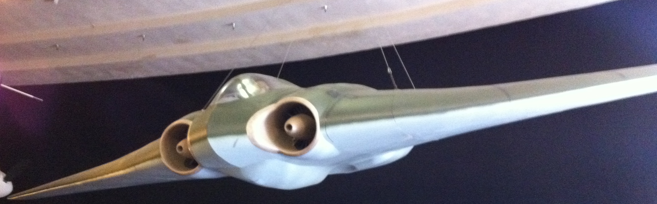 Taken at the San Diego Air and Space Museum of a replica of a German Horten 229 flying wing
