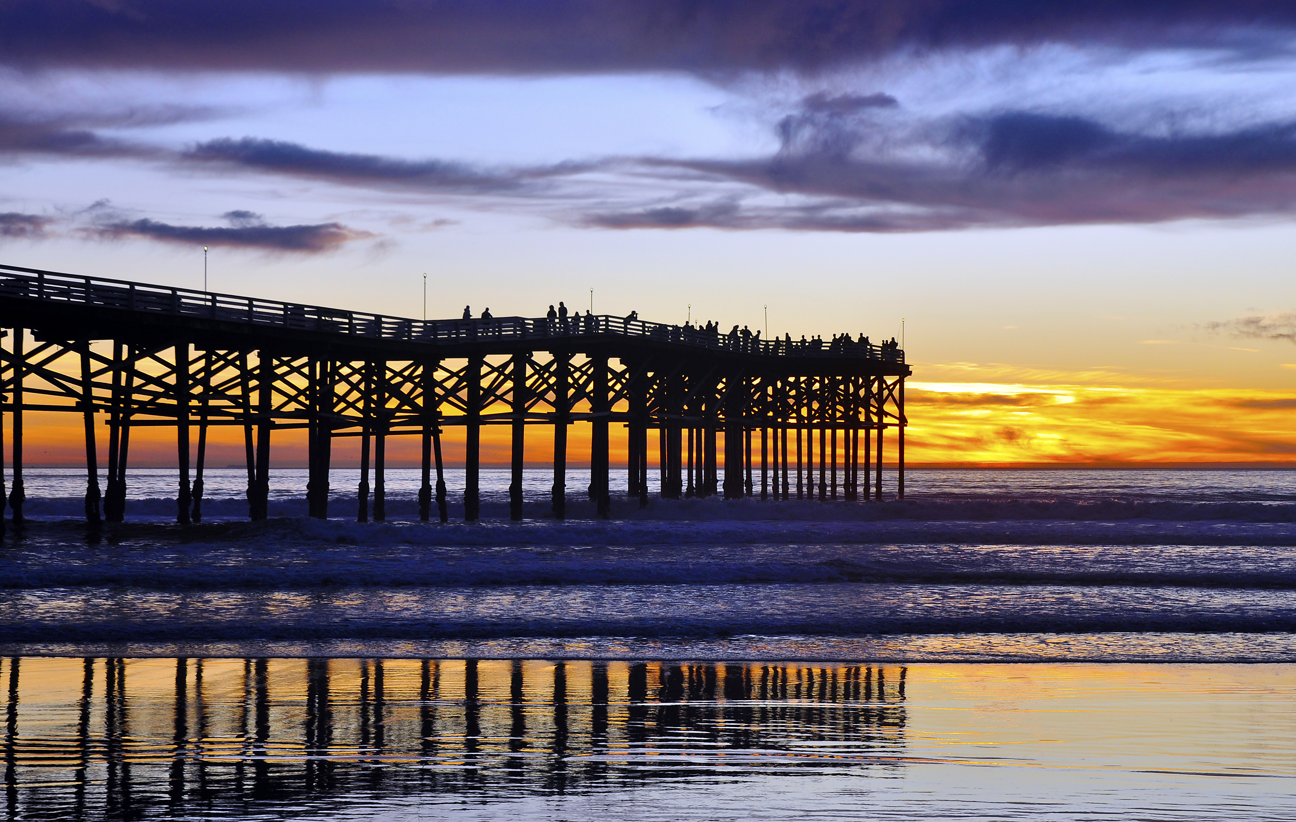 Sunset Crystal Pier at Pacific Beach San Diego California