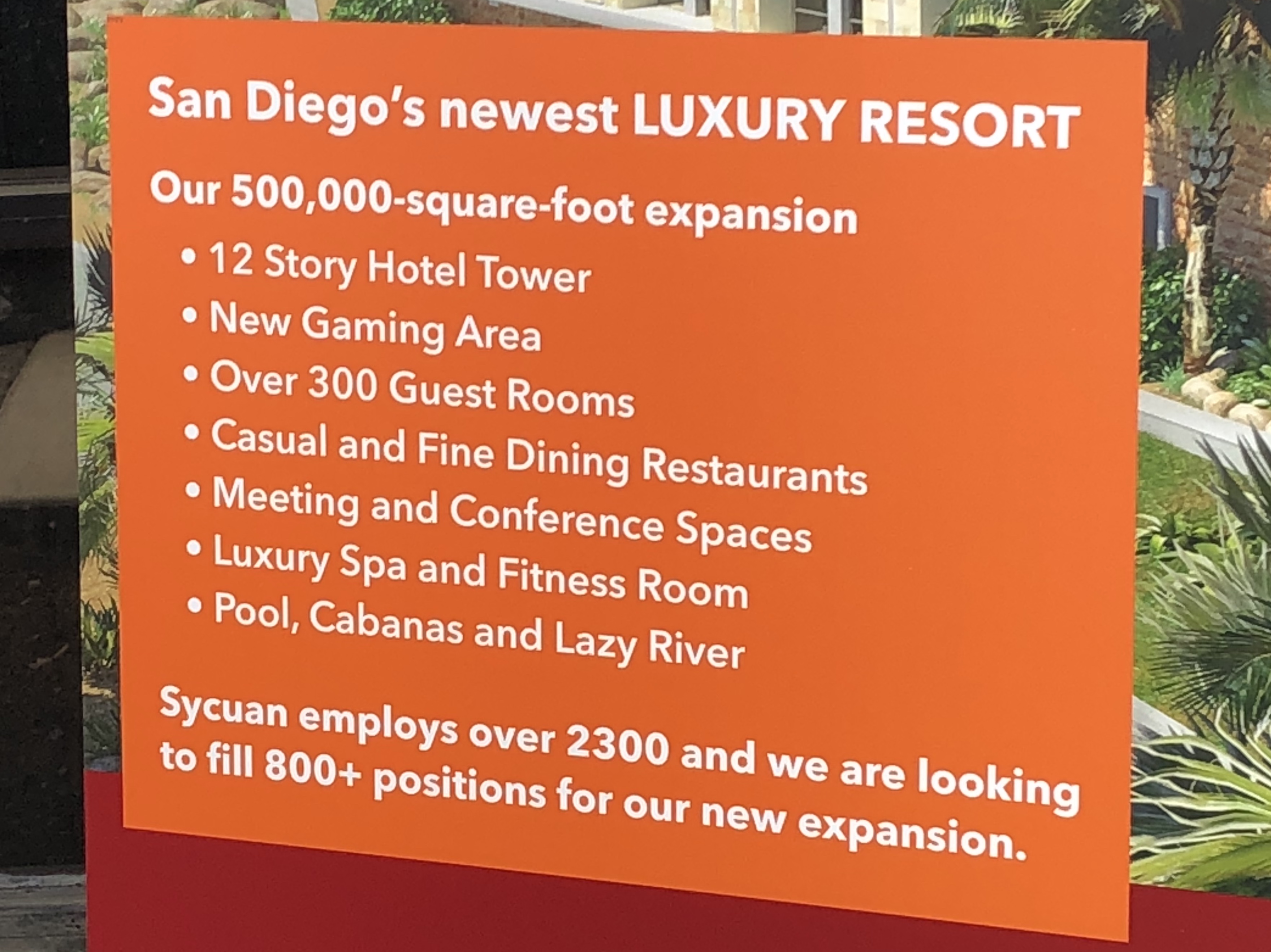 Sign displayed by Sycuan Casino.