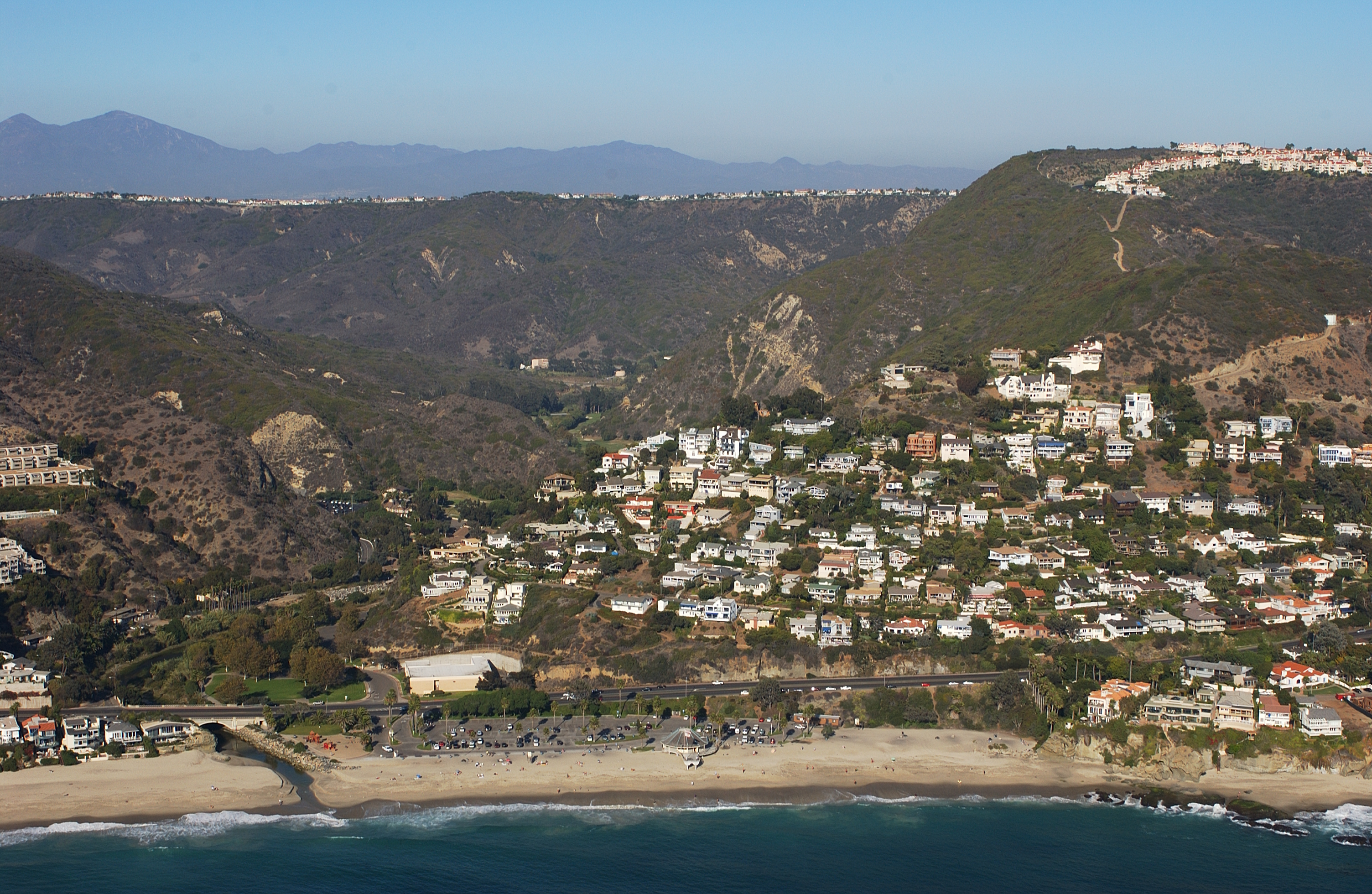 View of Laguna Beach, CA in the Aliso Canyon area.