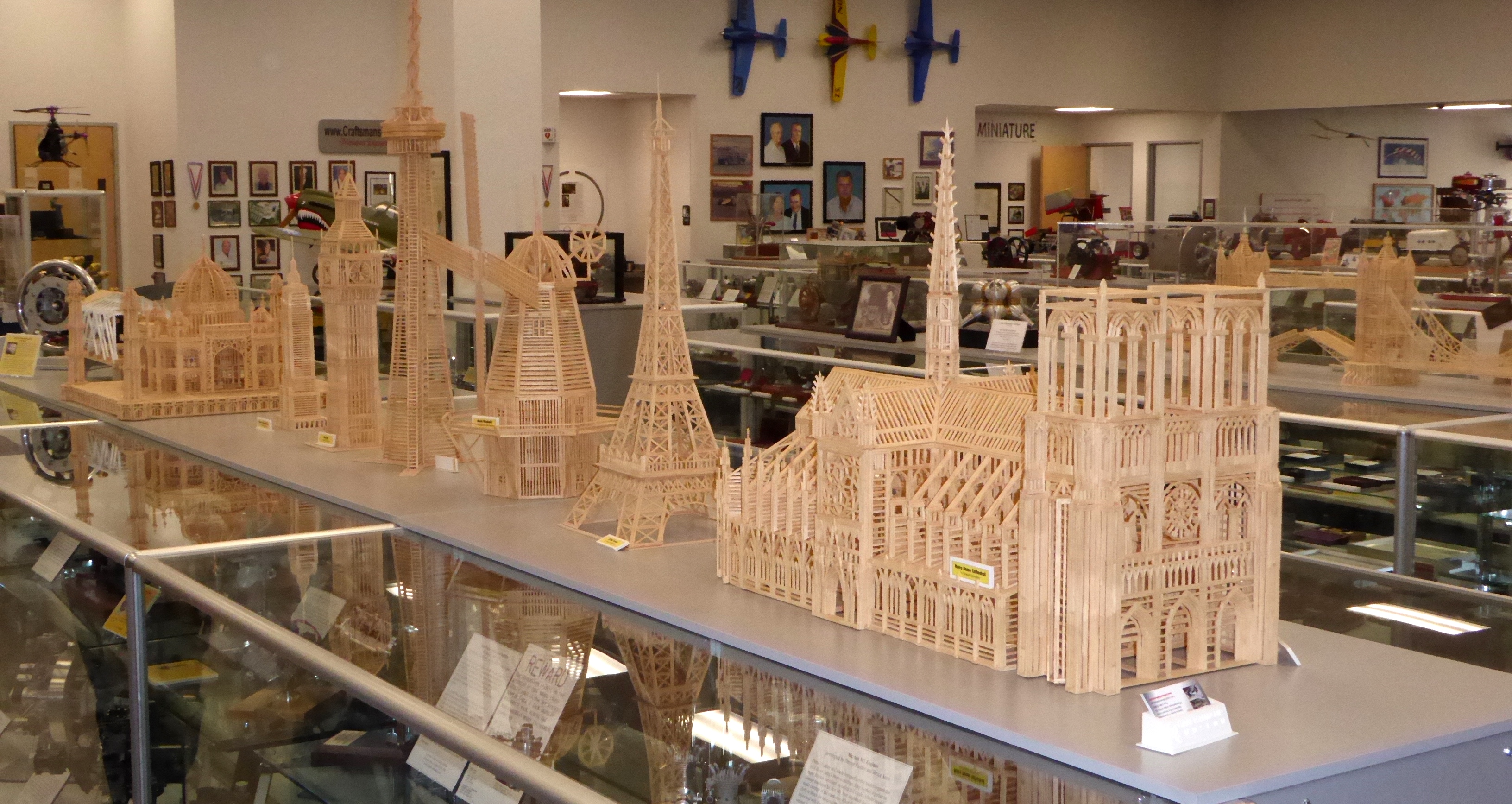 Models of structures. Currently on display at the Craftsmanship Museum in Carlsbad, California.