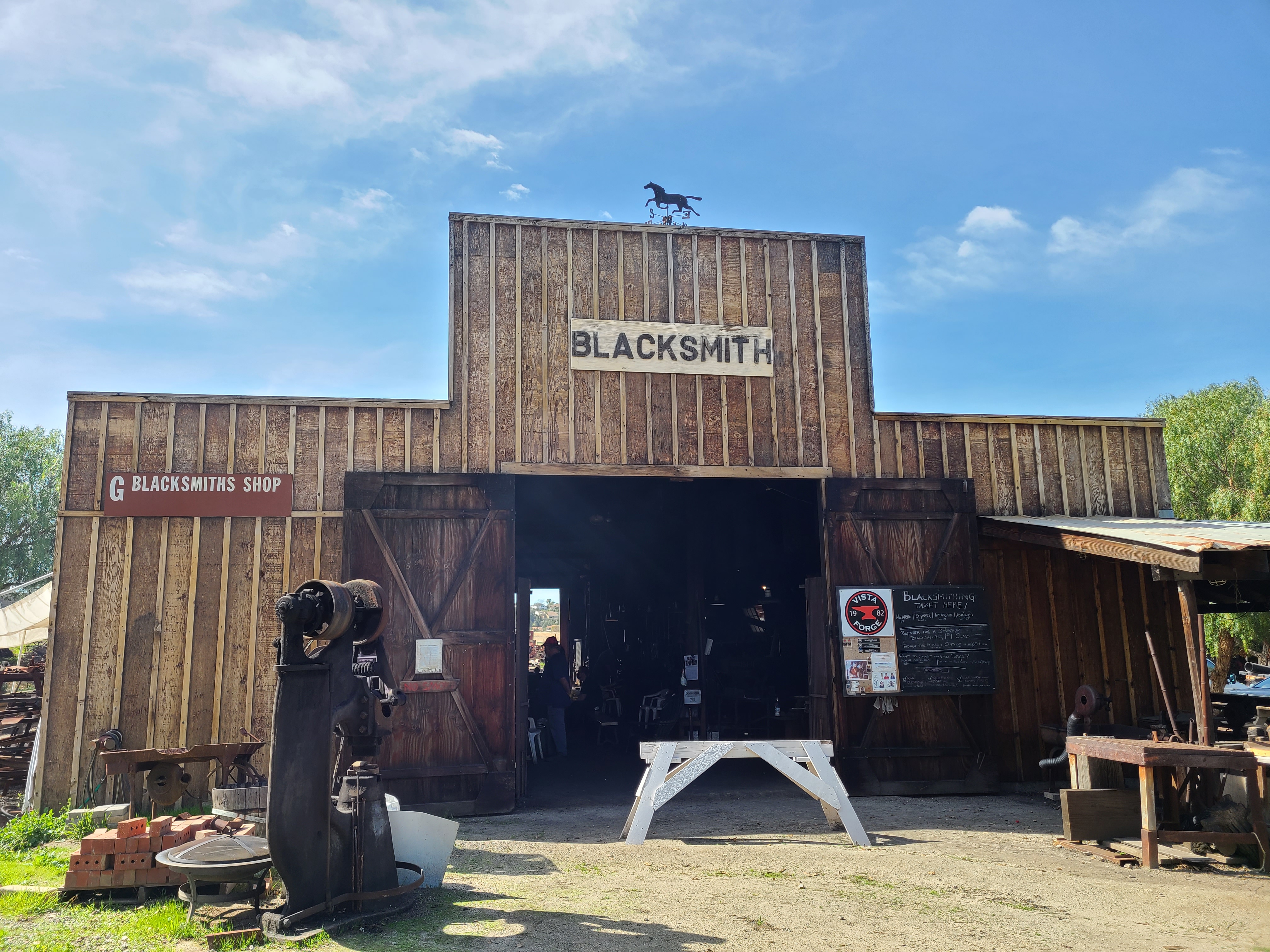 Blacksmith shop at the Antique Gas and Steam Engine Museum in Vista, CA