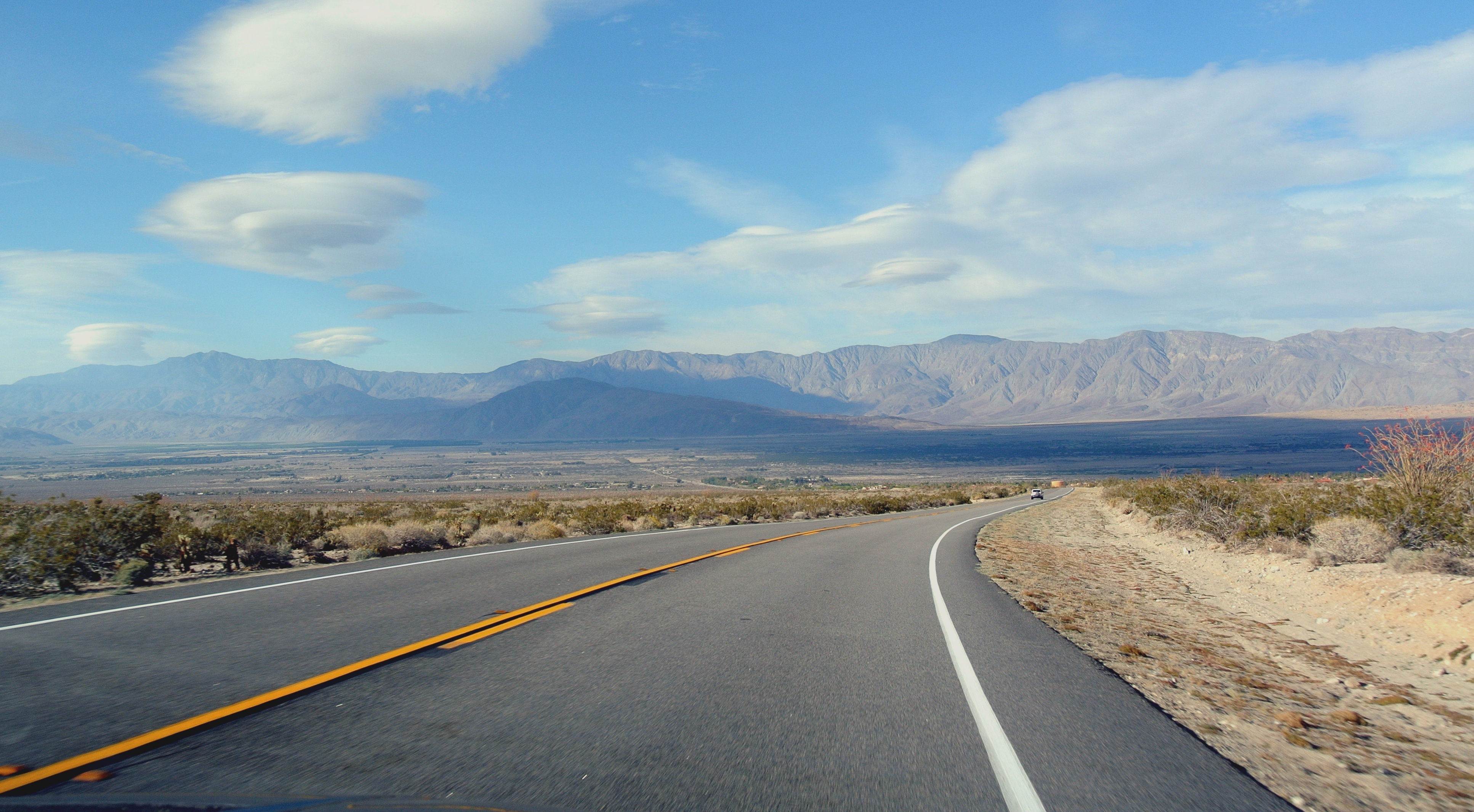 California State Route 78 in the Anza-Borrego Desert State Park, looking east.