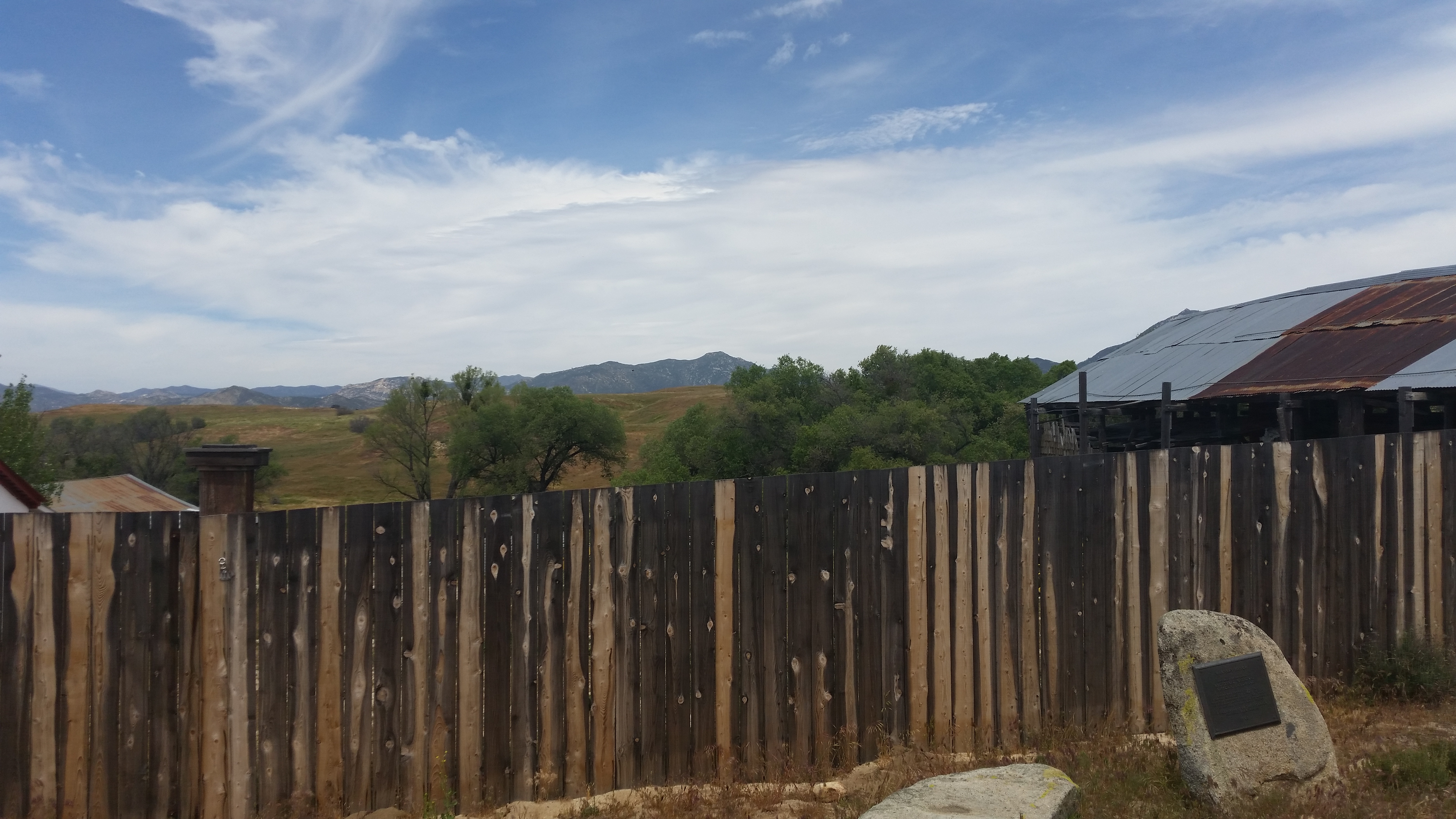 Hot Springs Mountain as seen from Warner's Ranch and national historic marker
