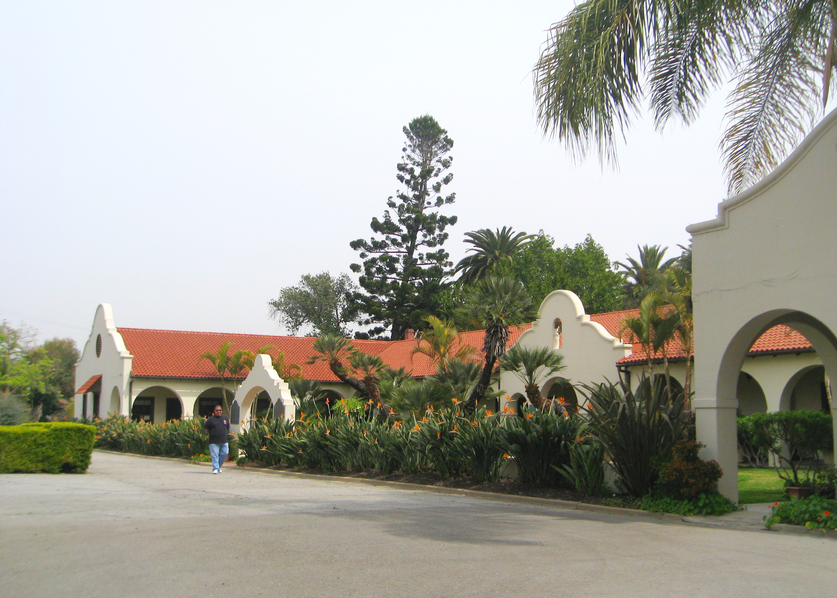 The Dominguez Rancho Adobe in w:Compton, California. The site is now a museum and is listed on the National Register of Historic Places.