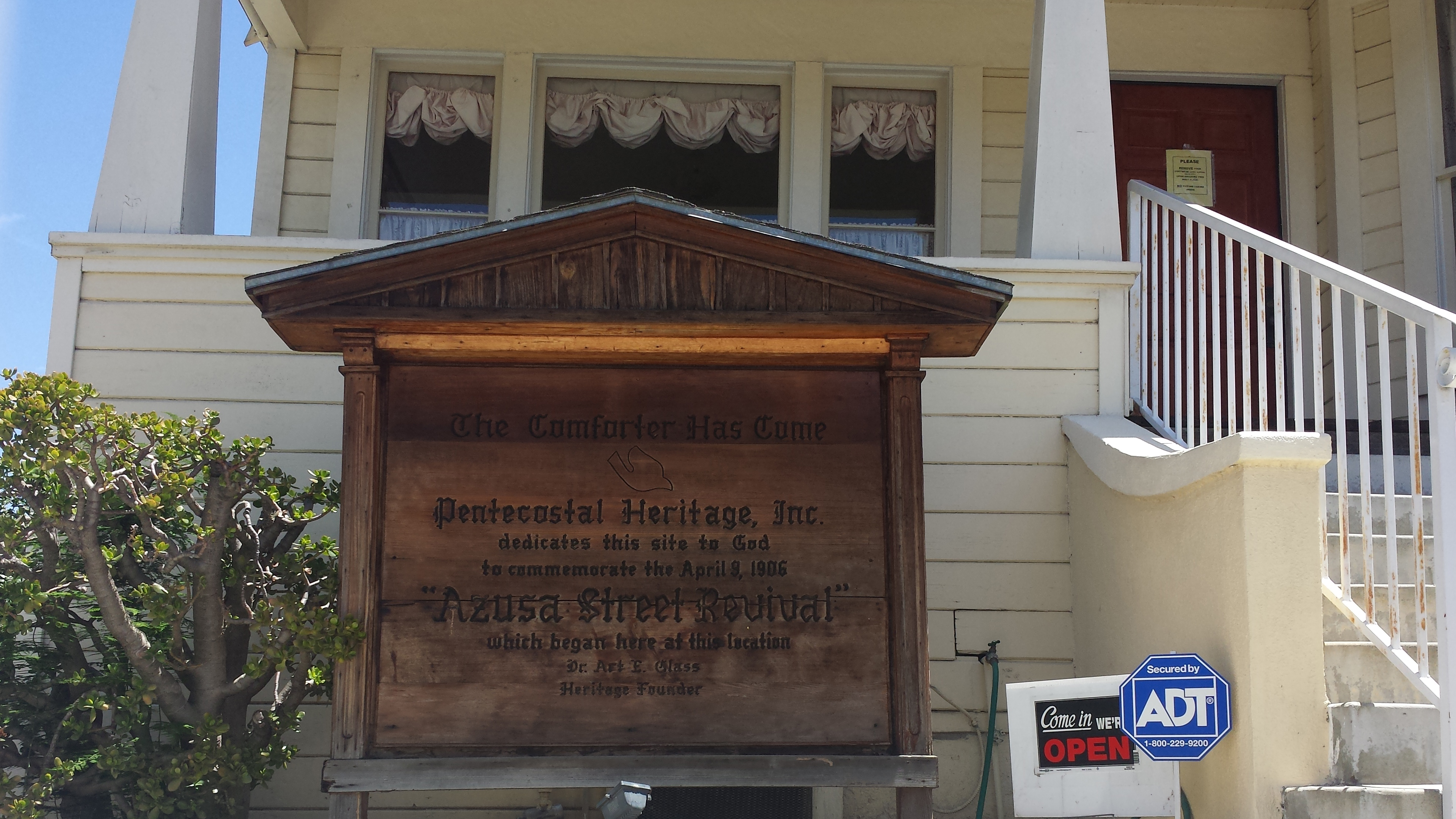 The front of the Bonnie Brae house where William Seymour held Bible studies before the revival meetings started at Azusa Street.