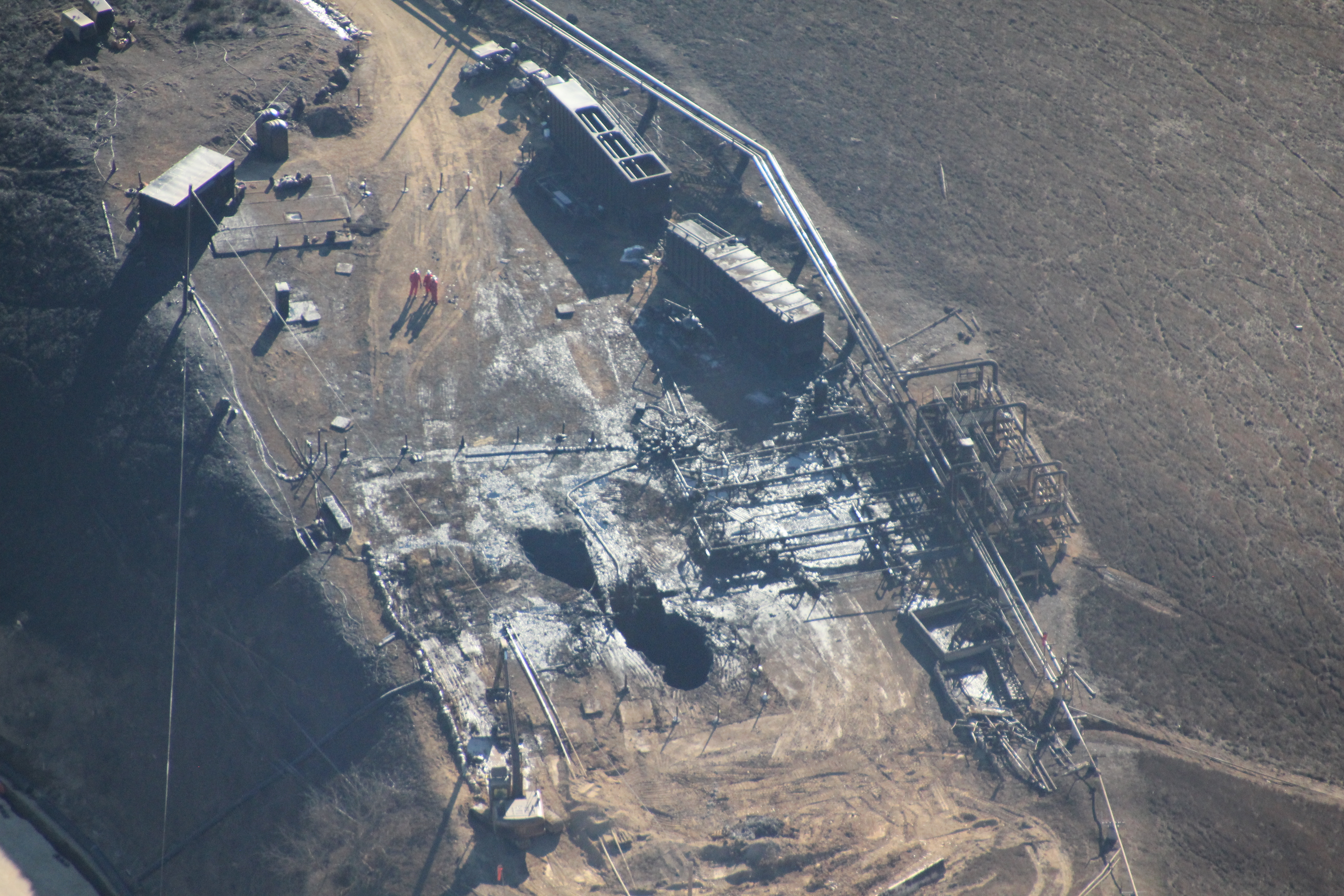 Aerial view of the Aliso Canyon gas leak, two months after the incident began.