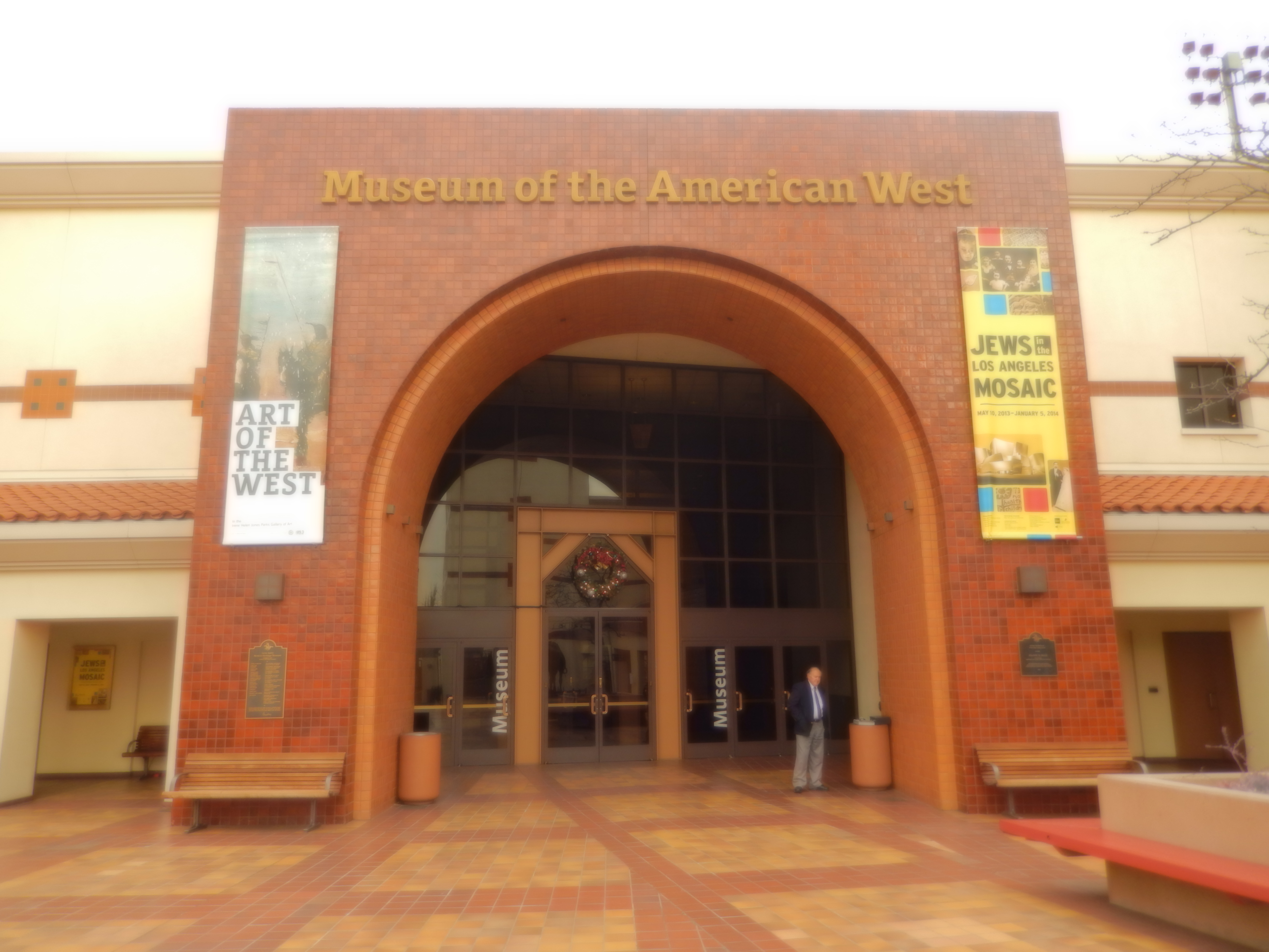 I took photo of entrance to the museum at the Autry Center with Nikon camera.