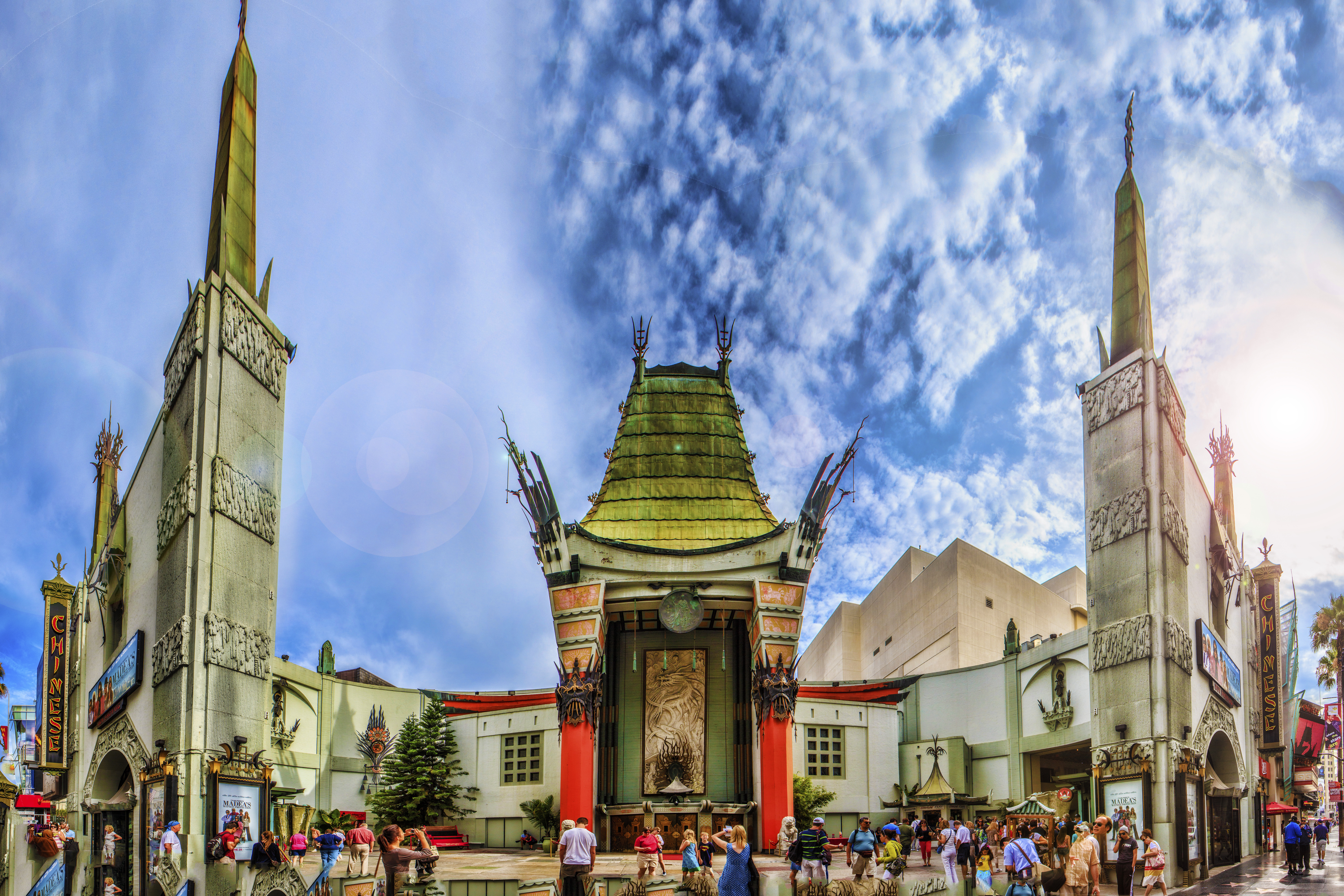 A panorama of Grauman's Chinese Theater in Hollywood