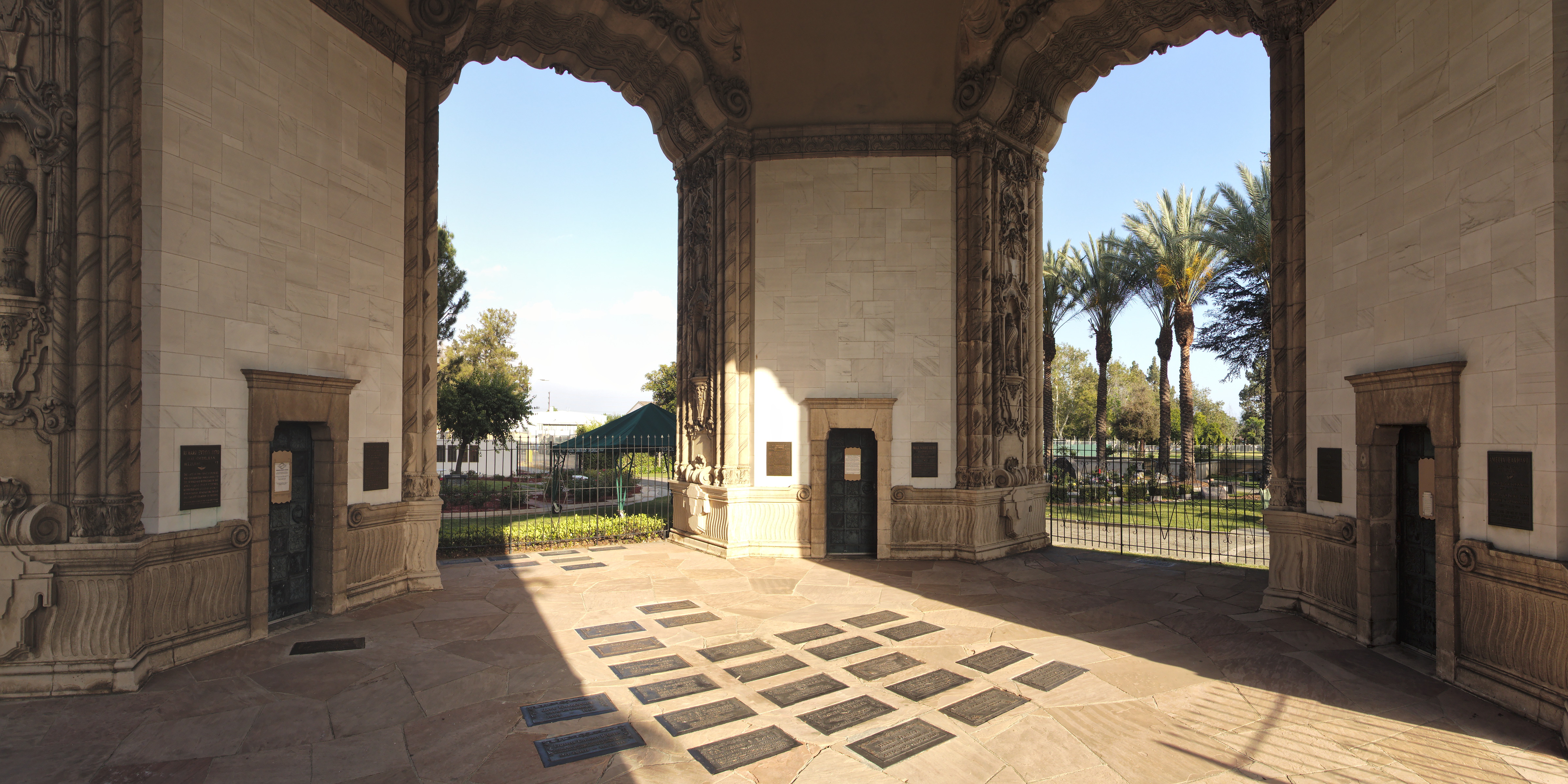 Interior of the Portal of the Folded Wings Shrine to Aviation, with markers visible on walls and floor.