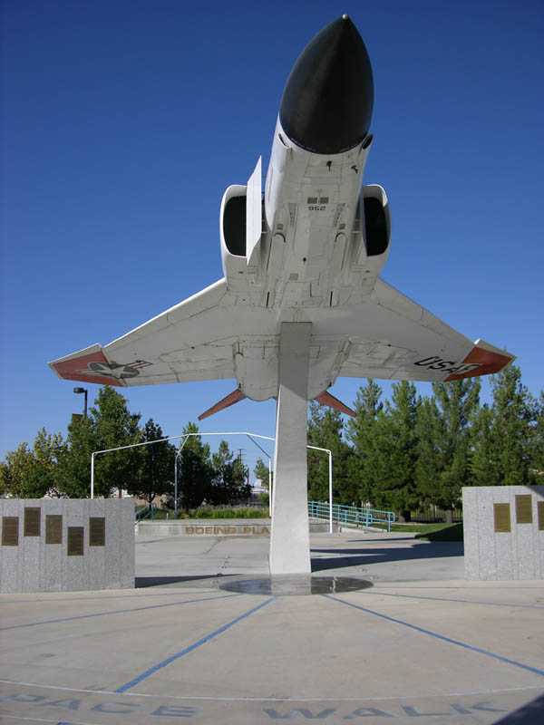 Plane at the Aerospace Walk of Honor — in Lancaster, Antelope Valley, Southern California.