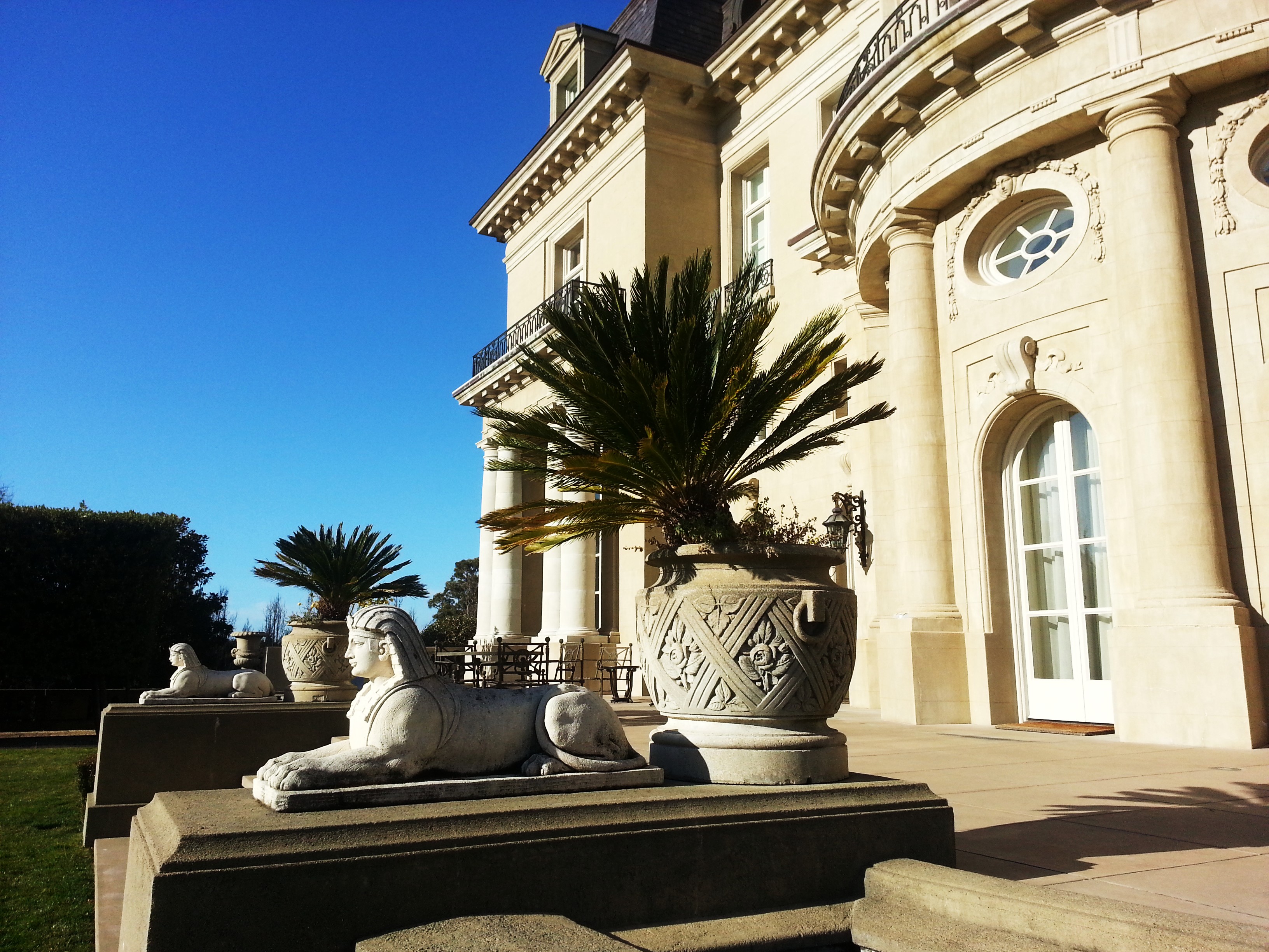 Carolands Chateau - West Terrace and Sphinx_Feb 2013