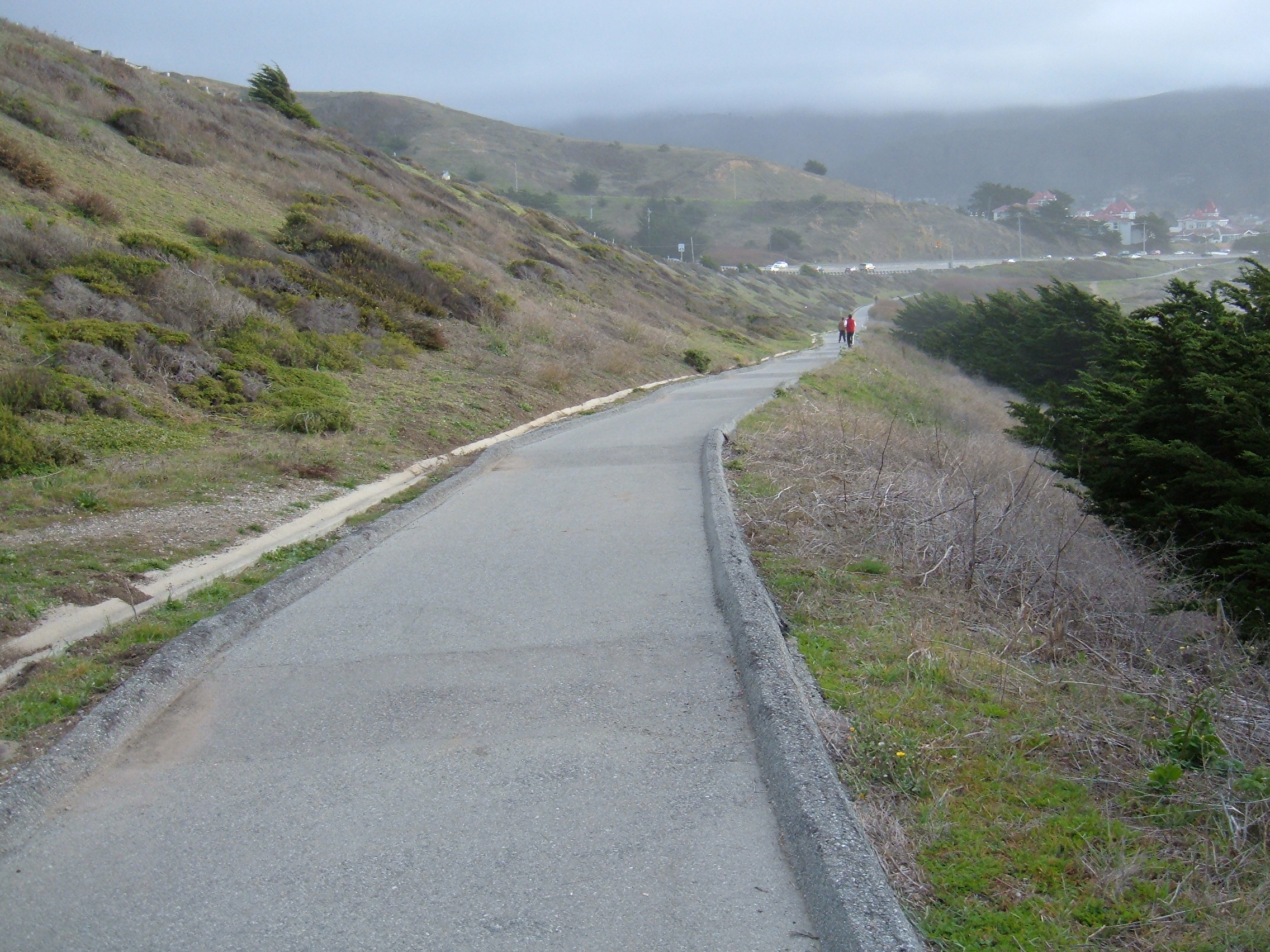 A trail behind and around Pacifica State Beach in Pacifica, California.