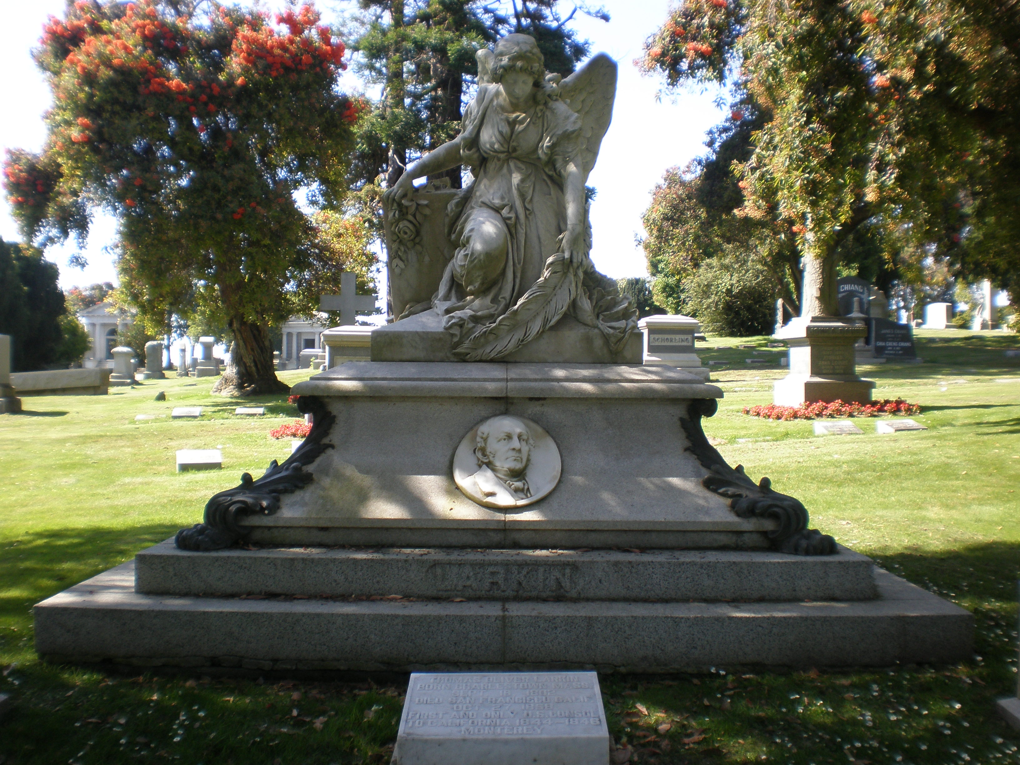 The grave of Thomas O. Larkin at Cypress Lawn Memorial Park in Colma, California.
