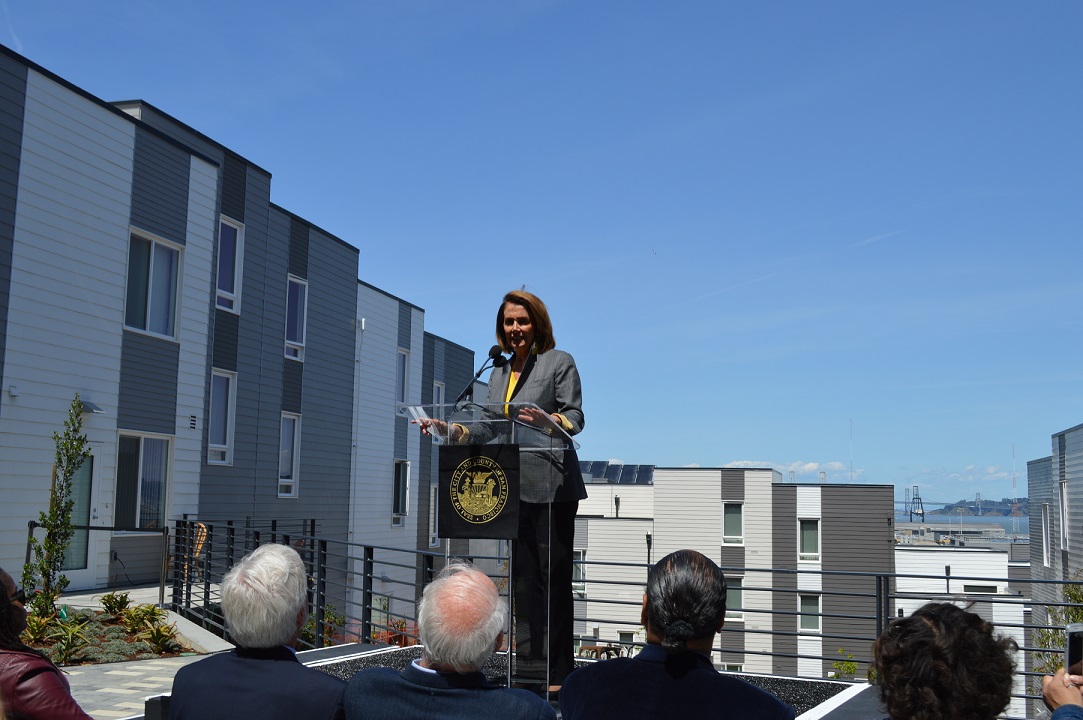 Congresswoman Pelosi joins Mayor Ed Lee, Board of Supervisors President London Breed, Supervisor Malia Cohen, and the Hunters View Community as they celebrate the ongoing revitalization of Hunters View, where all former residents who wished to stay are living in their new homes.