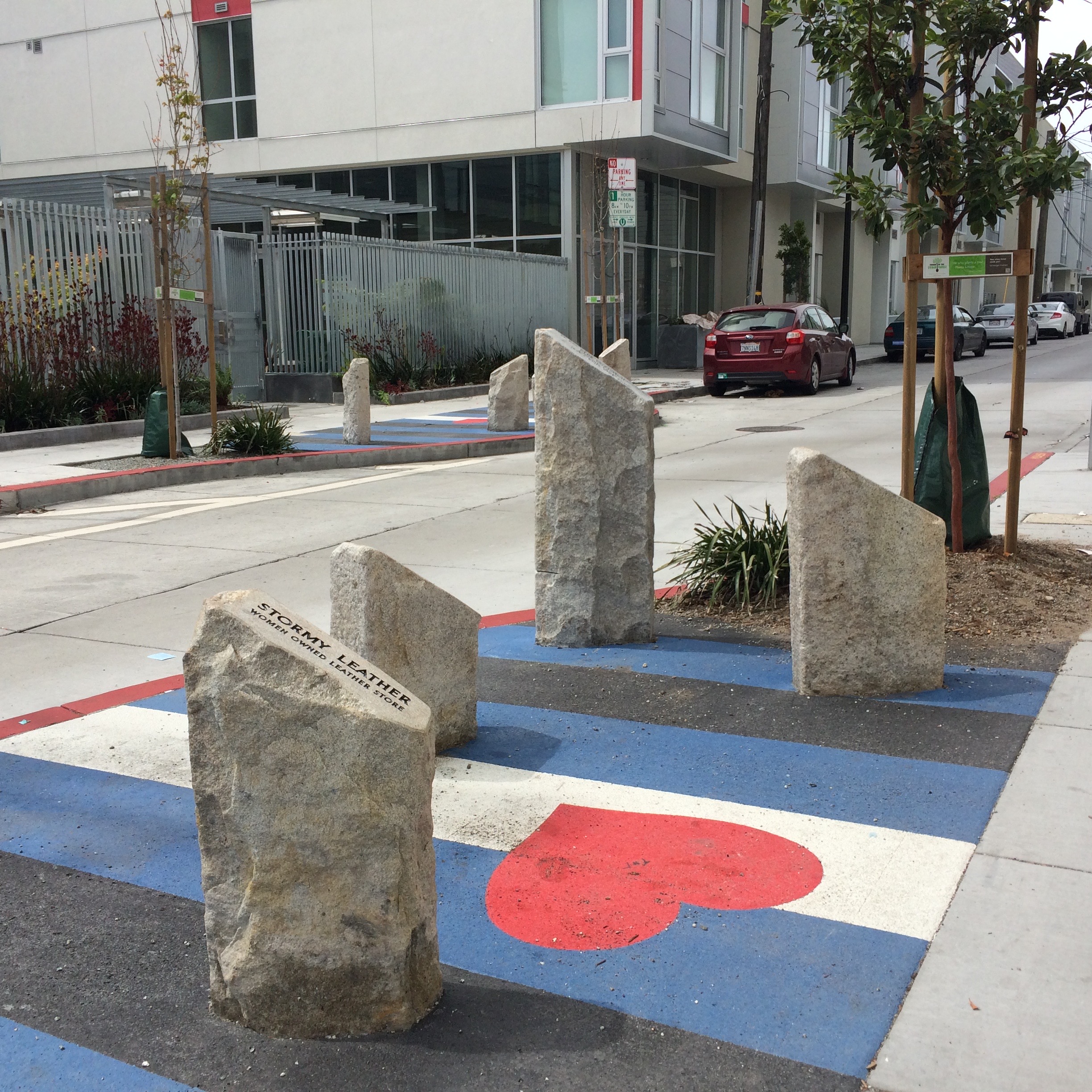 This is part of the San Francisco South of Market Leather History Alley on Ringold Street, an art installation and monument celebrating the history and culture of this area.