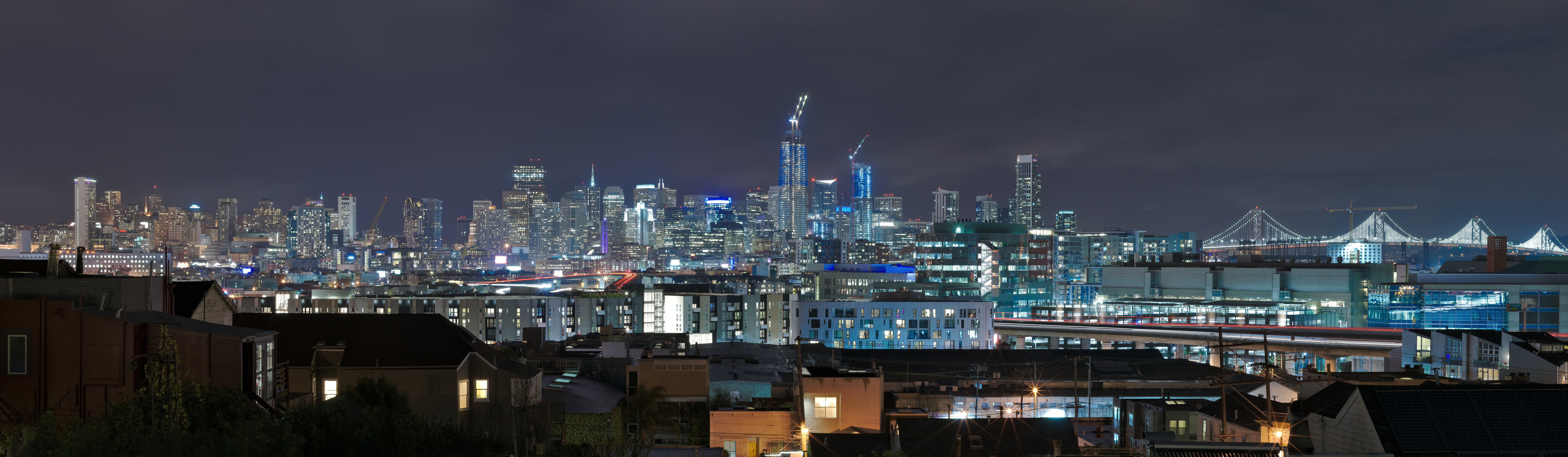 The skyline of San Francisco as seen from a residence in Potrero Hill.
