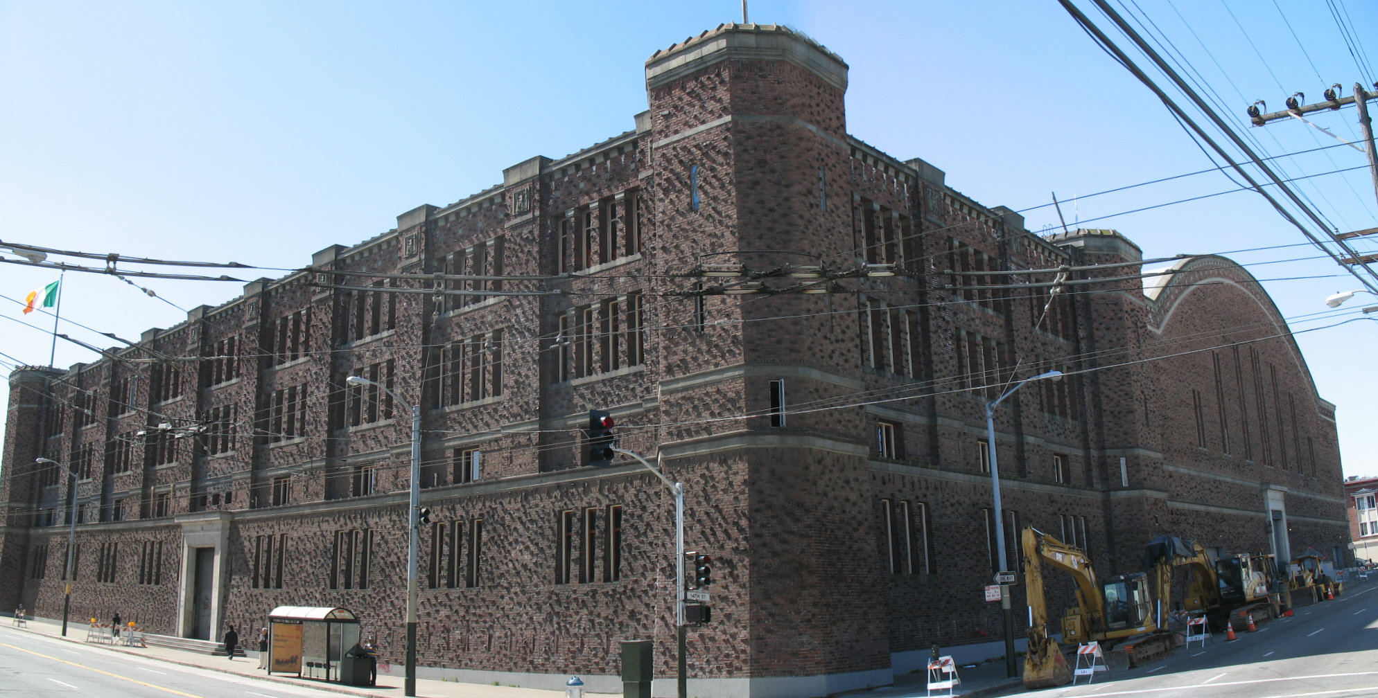 National Register of Historic Places in San Francisco, California. San Francisco National Guard Armory and Arsenal, 1800 Mission Street, San Francisco, California, USA. 
Photographed 2008-03-23 by Mike Hofmann from the northeast corner of Mission and 14th Sts.